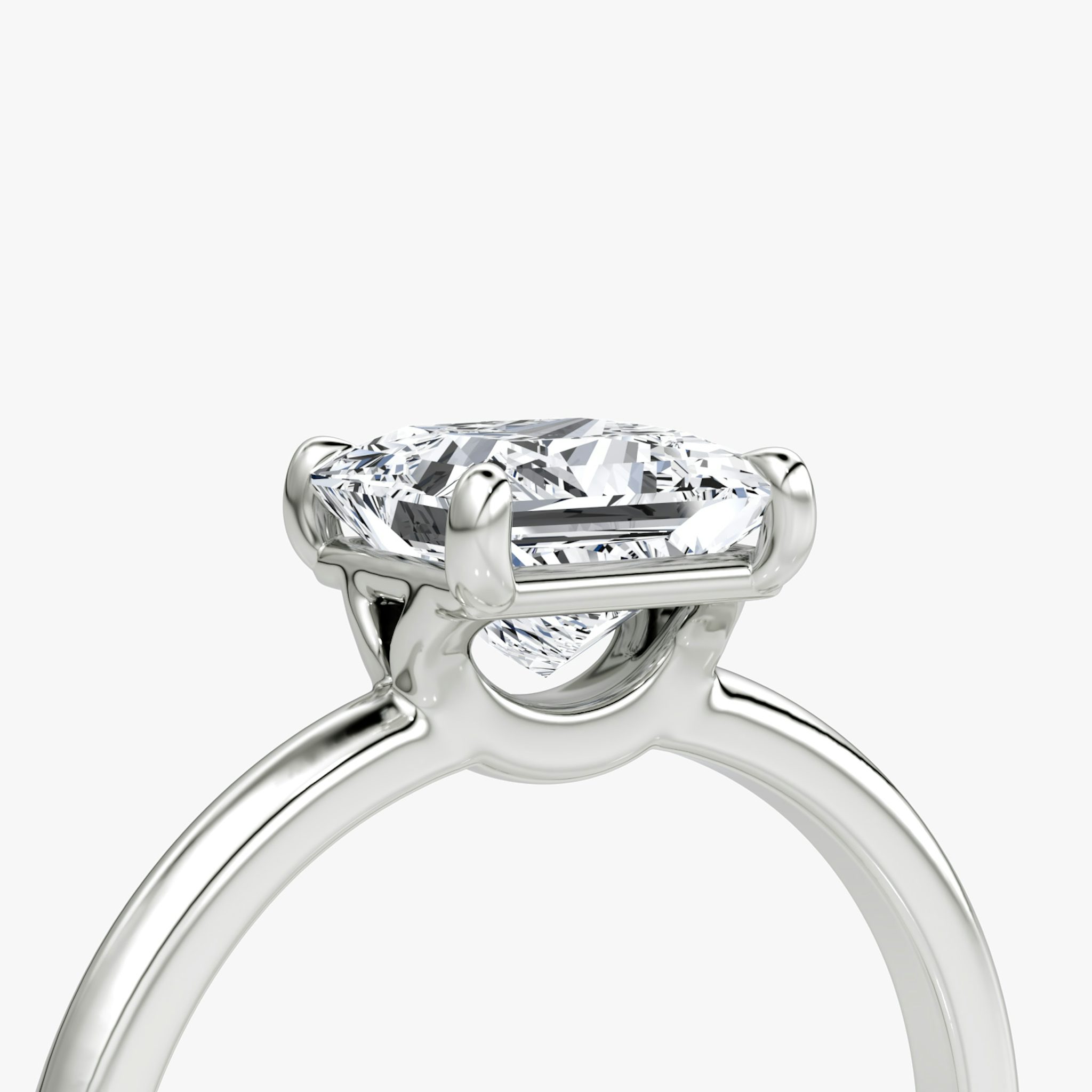 The Signature | Princess | 18k | White Gold | bandAccent: Plain | bandWidth: standard | hiddenHalo: no | diamondOrientation: vertical | caratWeight: other