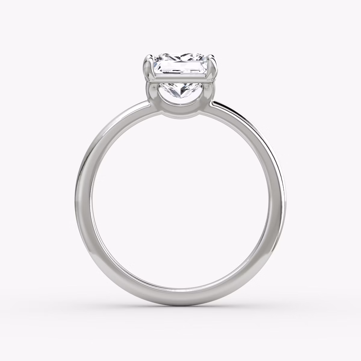 The Signature | Princess | 18k | White Gold | bandAccent: Plain | bandWidth: standard | hiddenHalo: no | diamondOrientation: vertical | caratWeight: other