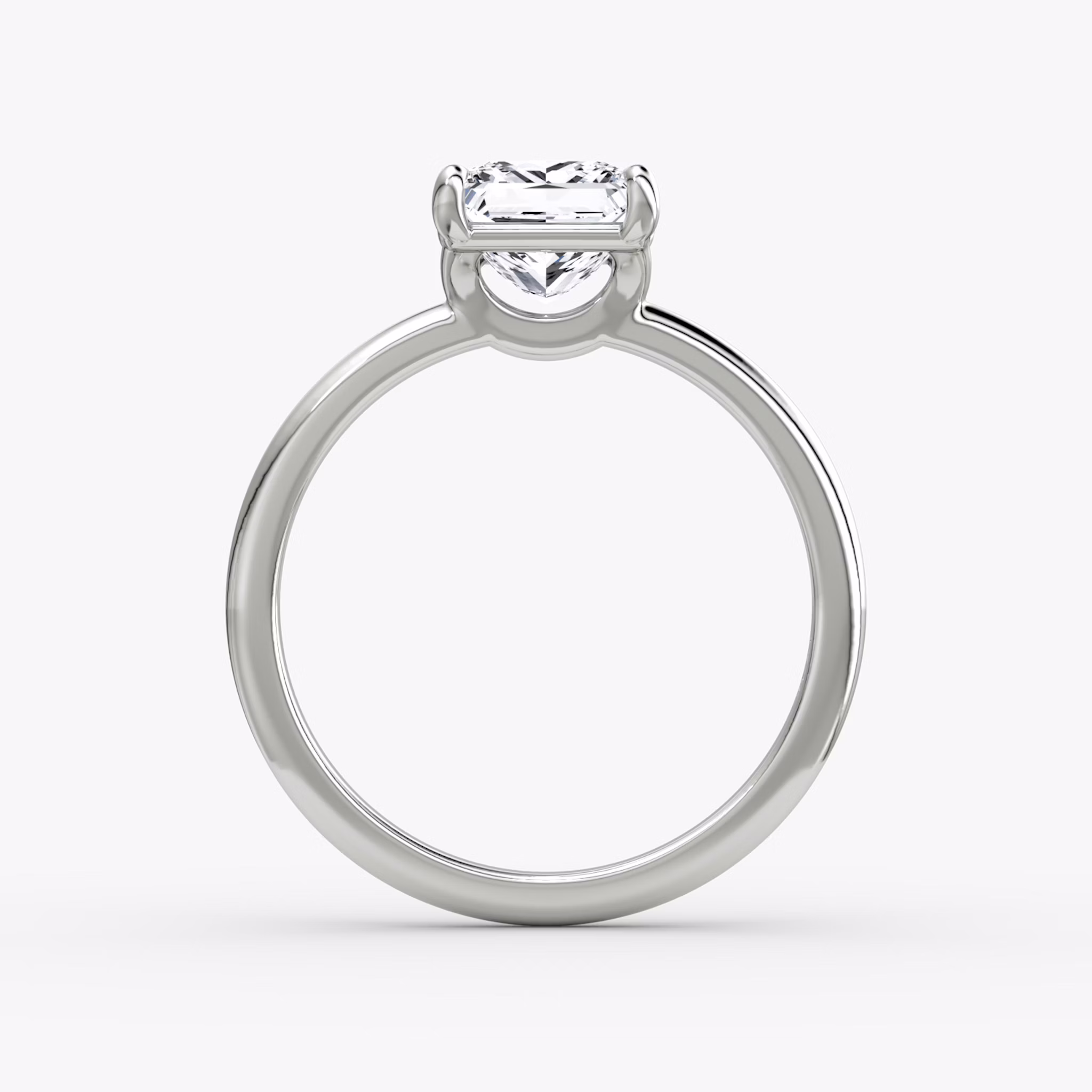 The Signature | Princess | 18k | White Gold | bandAccent: Plain | bandWidth: standard | hiddenHalo: no | diamondOrientation: vertical | caratWeight: other