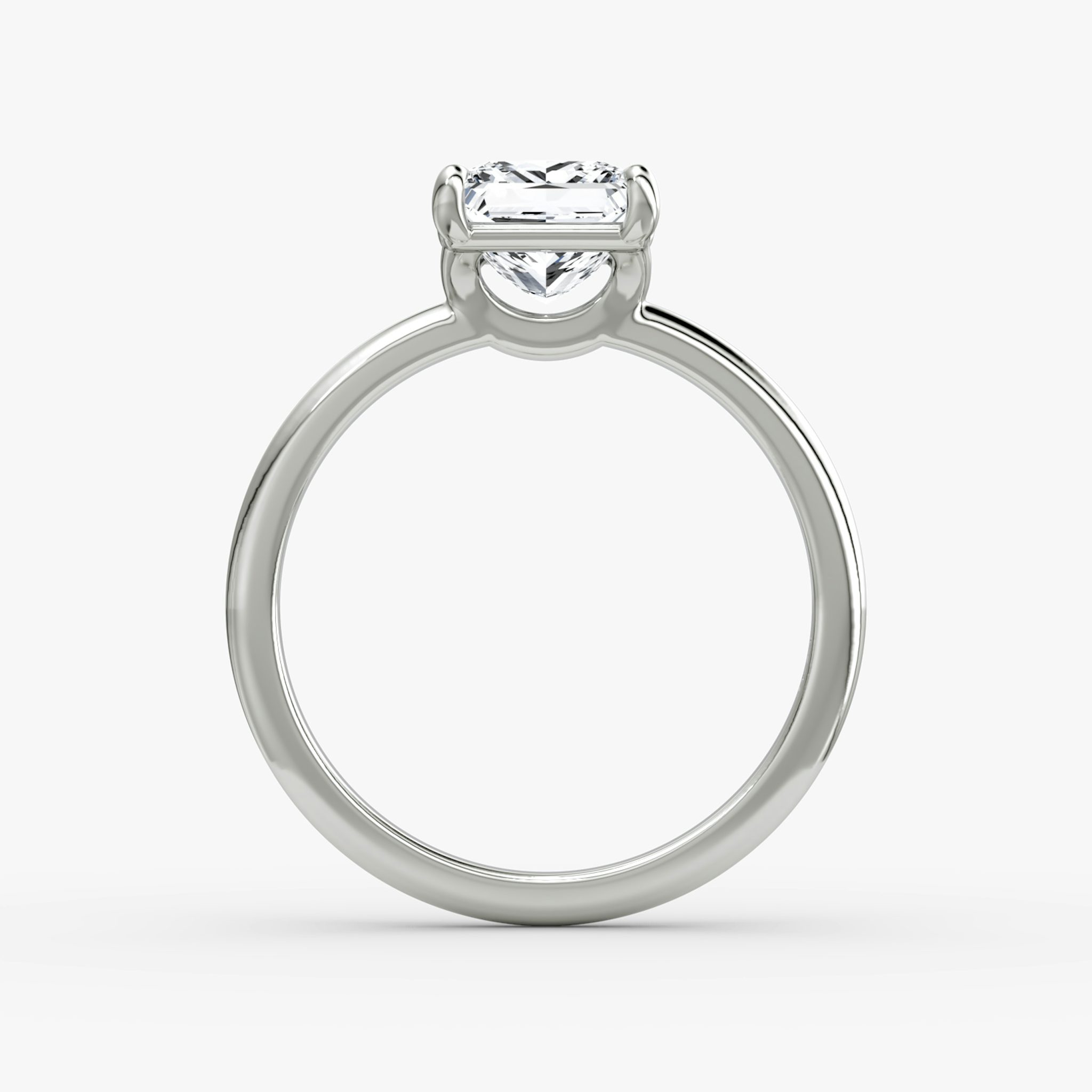 The Signature | Princess | 18k | White Gold | bandAccent: Plain | bandWidth: standard | hiddenHalo: no | diamondOrientation: vertical | caratWeight: other