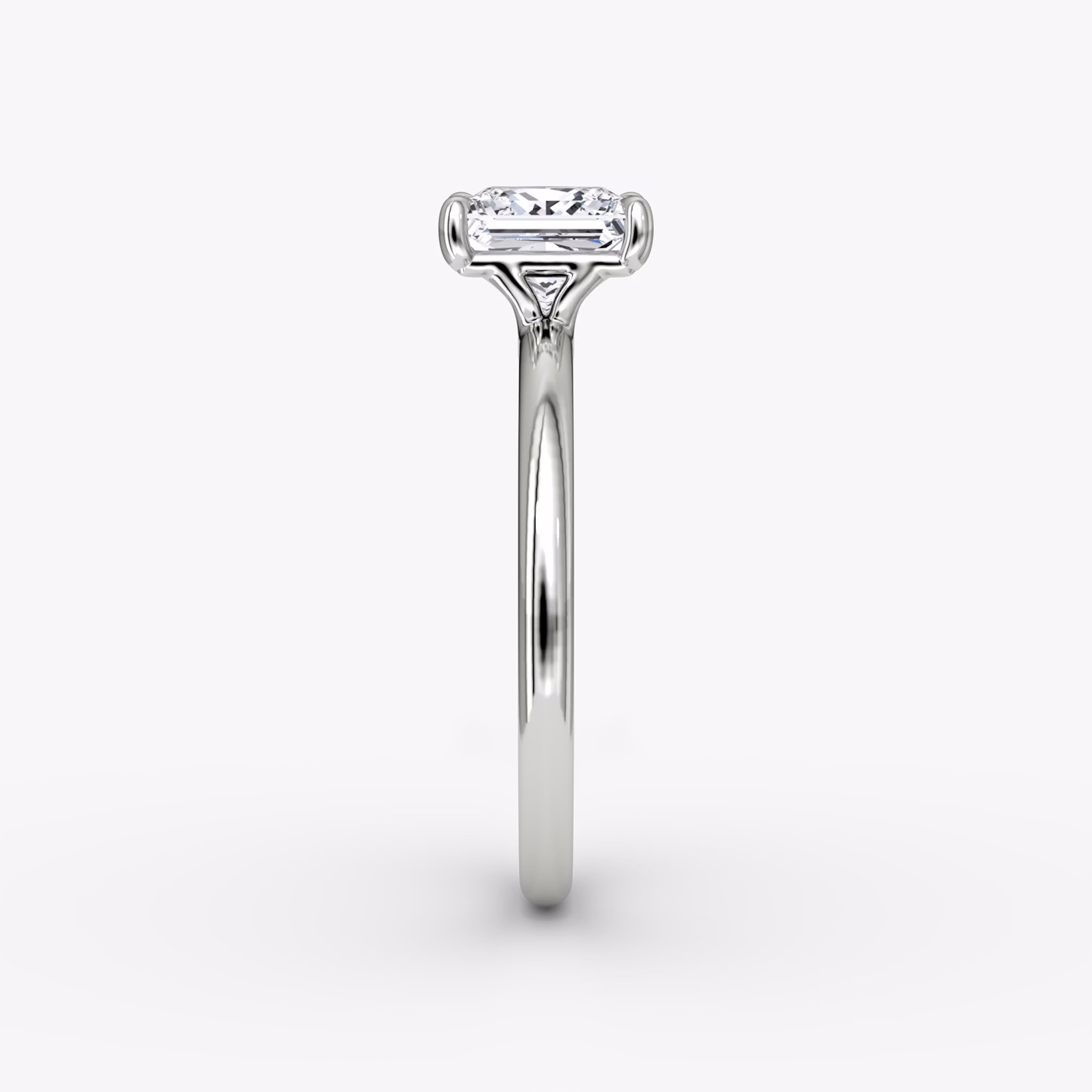 The Signature | Princess | 18k | White Gold | bandAccent: Plain | bandWidth: standard | hiddenHalo: no | diamondOrientation: vertical | caratWeight: other