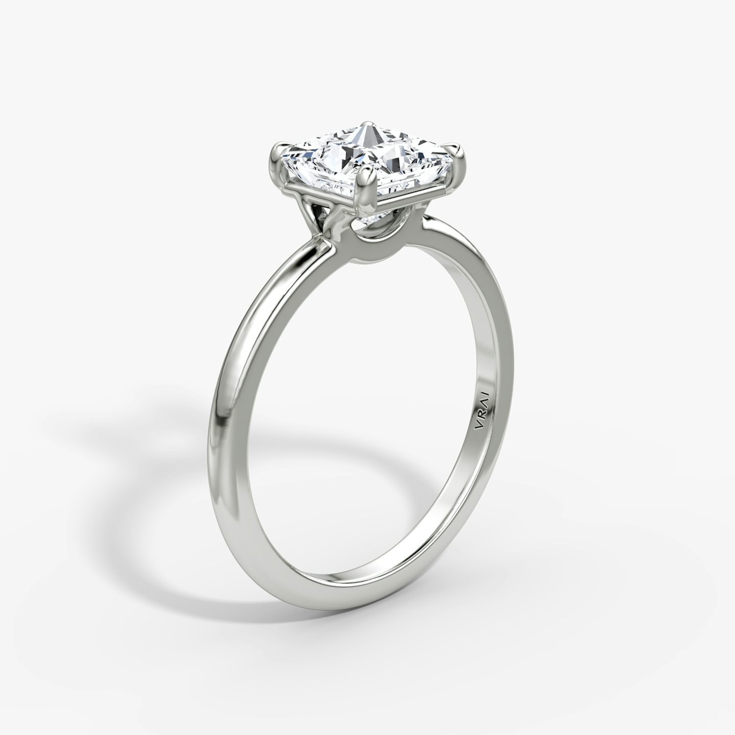Signature | Princess | 18k | Weißgold | bandAccent: Ohne Pavé-Besatz | bandWidth: standard | hiddenHalo: no | diamondOrientation: vertical | caratWeight: other