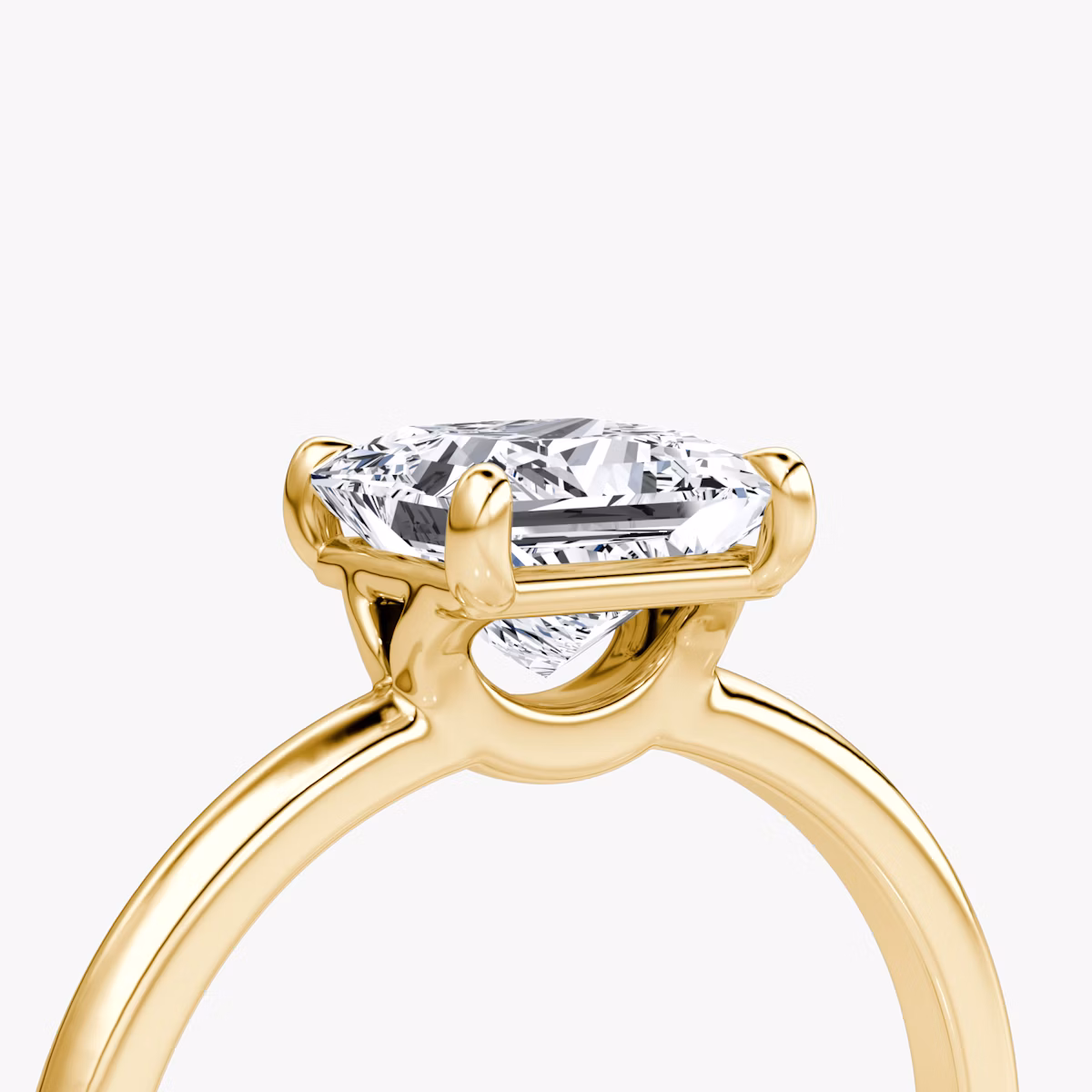 The Signature | Princess | 18k | Yellow Gold | bandAccent: Plain | bandWidth: standard | hiddenHalo: no | diamondOrientation: vertical | caratWeight: other