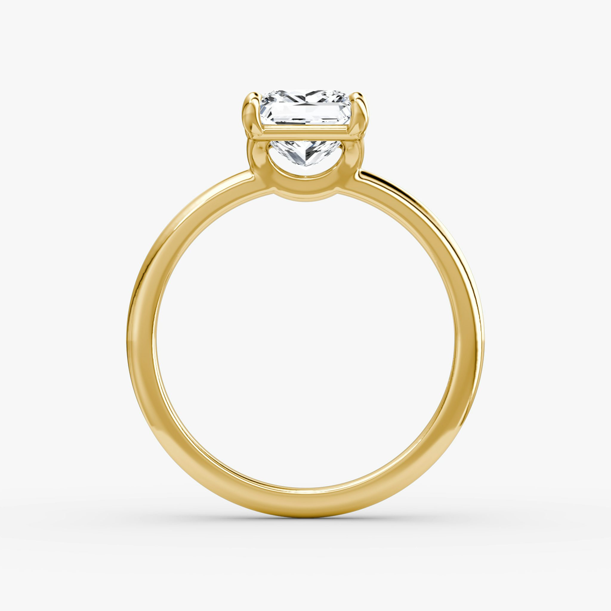 The Signature | Princess | 18k | Yellow Gold | bandAccent: Plain | bandWidth: standard | hiddenHalo: no | diamondOrientation: vertical | caratWeight: other