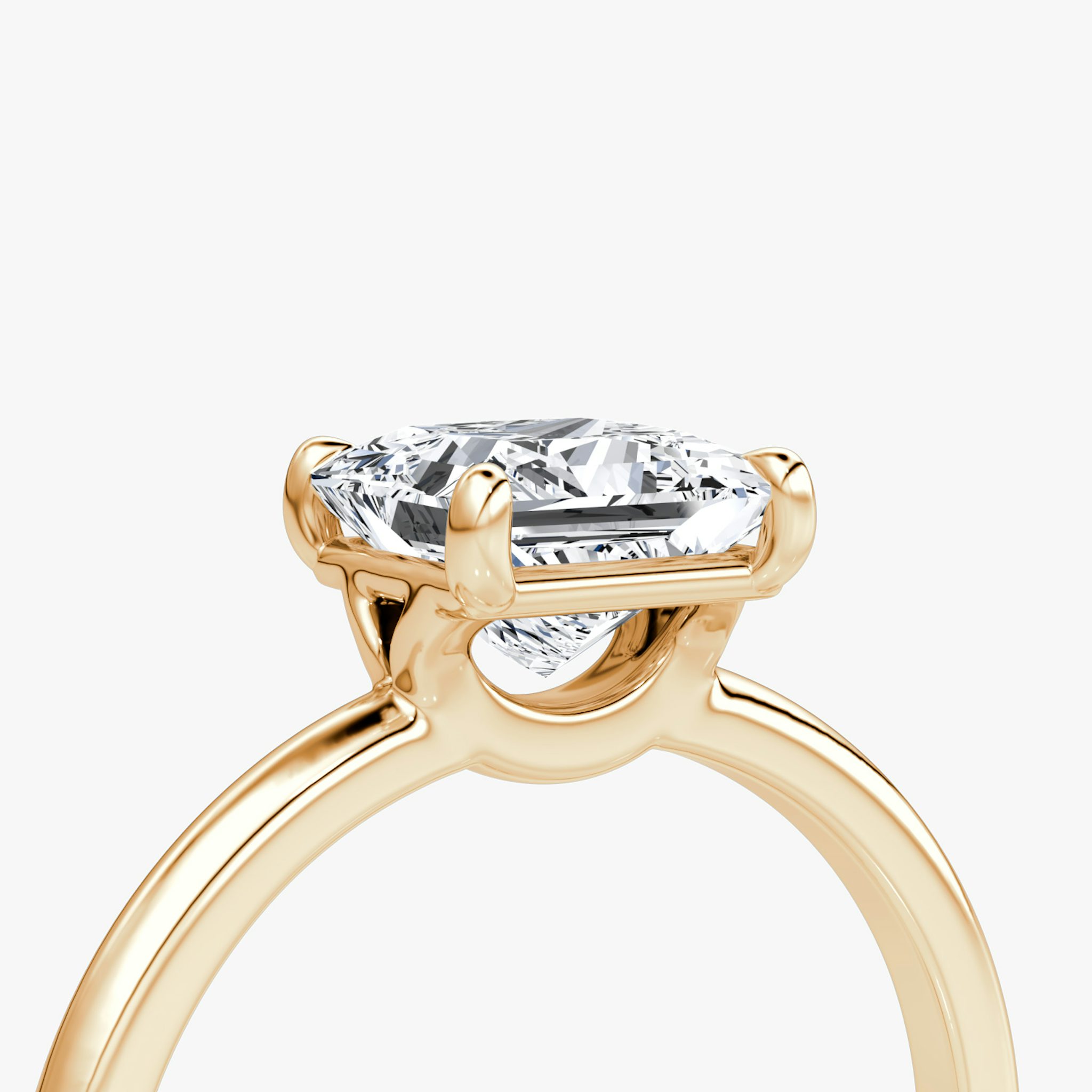 The Signature | Princess | 14k | Rose Gold | bandAccent: Plain | bandWidth: standard | hiddenHalo: no | diamondOrientation: vertical | caratWeight: other