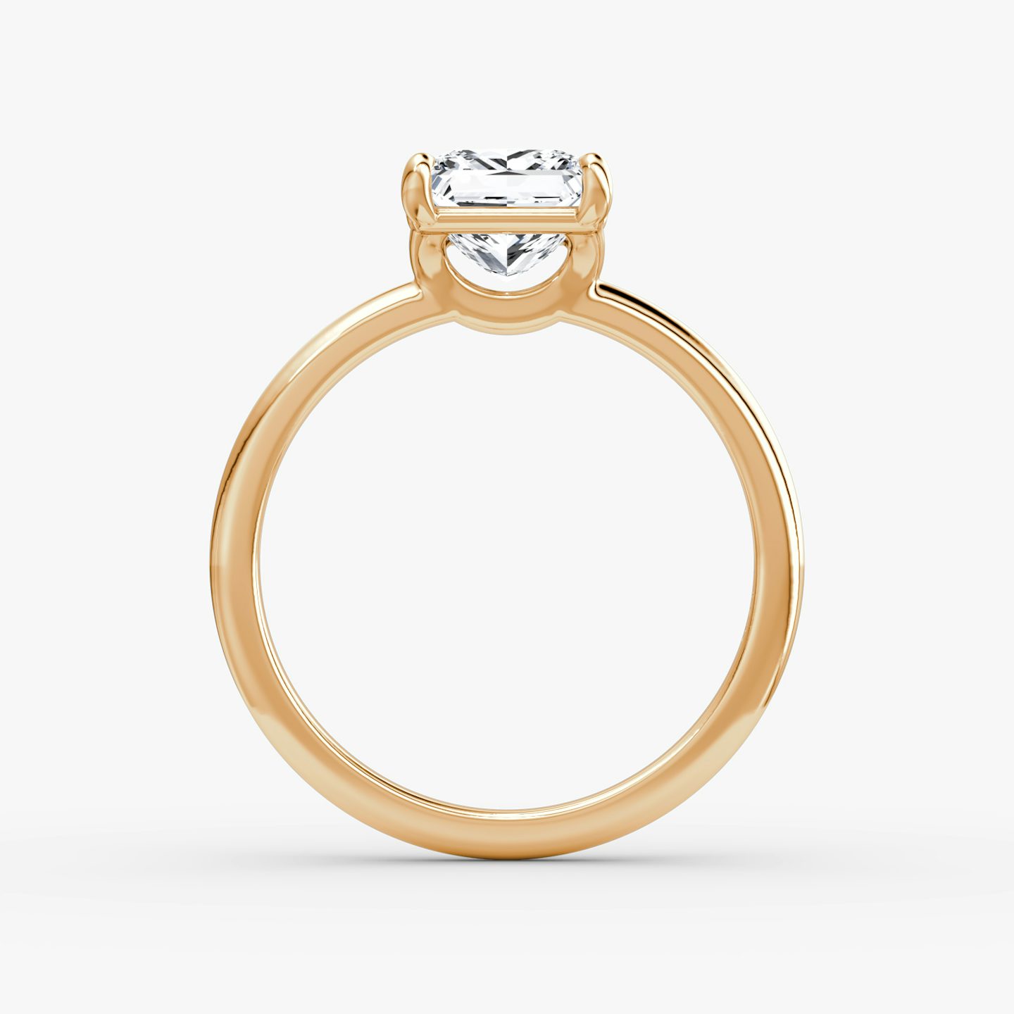 The Signature | Princess | 14k | Rose Gold | bandAccent: Plain | bandWidth: standard | hiddenHalo: no | diamondOrientation: vertical | caratWeight: other