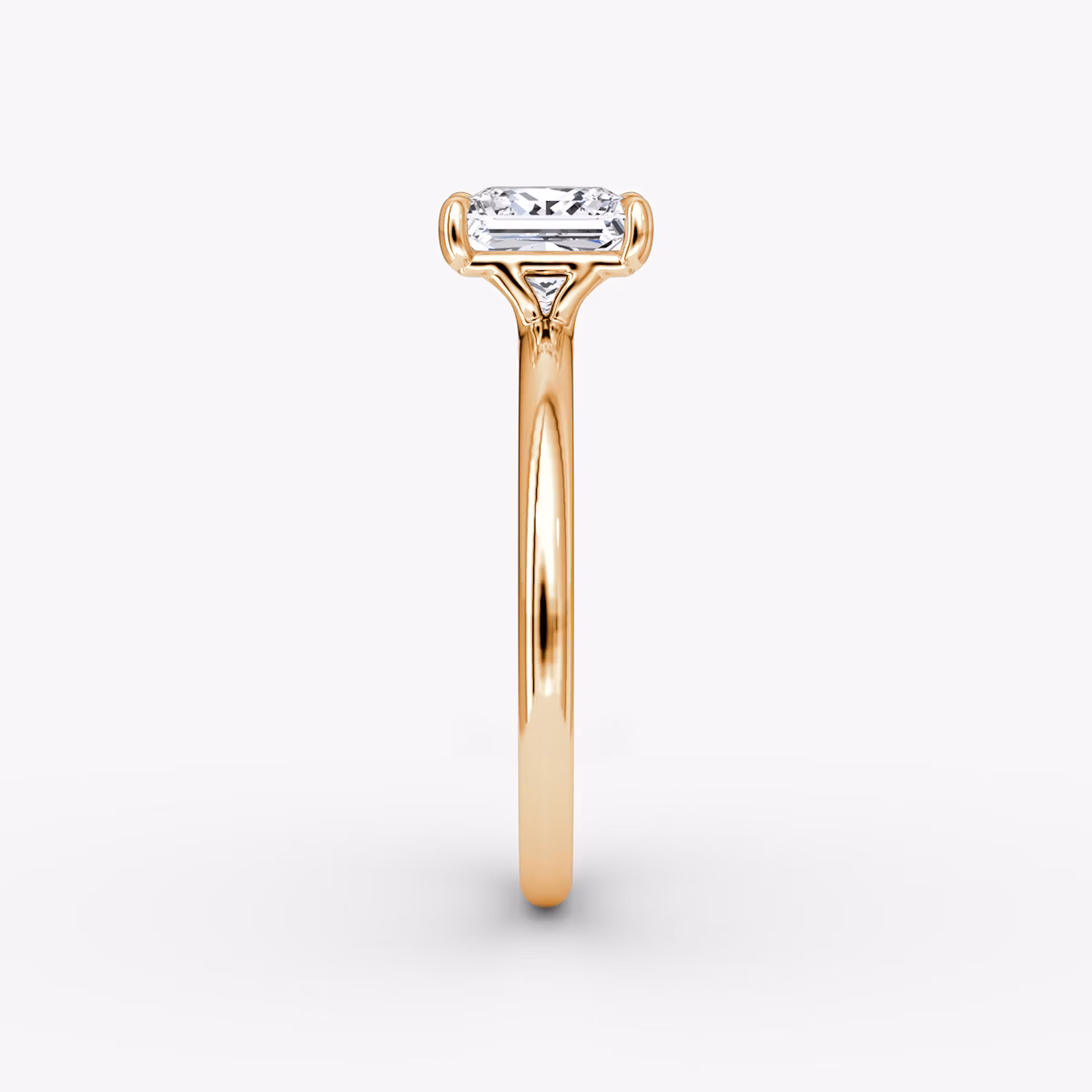 The Signature | Princess | 14k | Rose Gold | bandAccent: Plain | bandWidth: standard | hiddenHalo: no | diamondOrientation: vertical | caratWeight: other