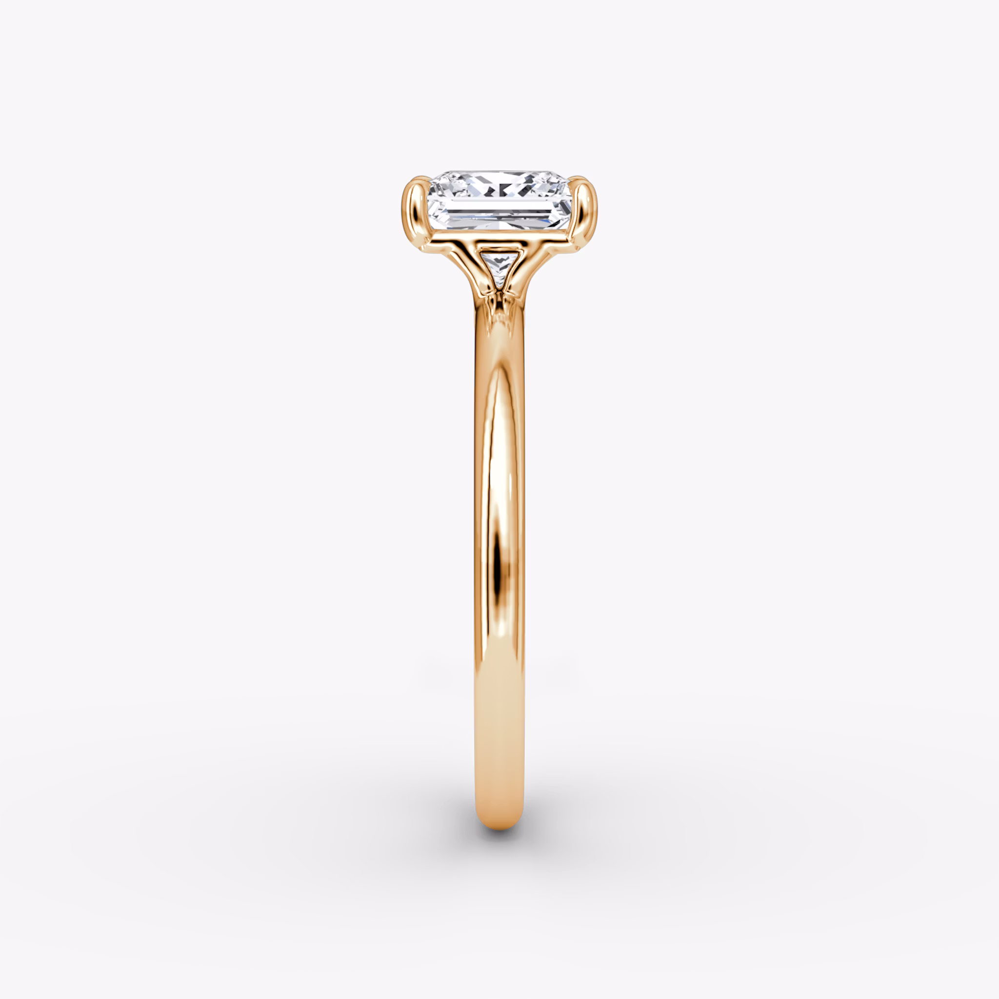 The Signature | Princess | 14k | Rose Gold | bandAccent: Plain | bandWidth: standard | hiddenHalo: no | diamondOrientation: vertical | caratWeight: other