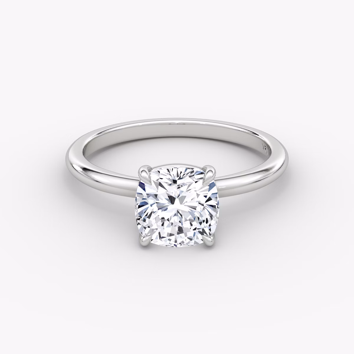 The Signature | Cushion | Platinum | bandAccent: Plain | bandWidth: standard | hiddenHalo: no | diamondOrientation: vertical | caratWeight: other