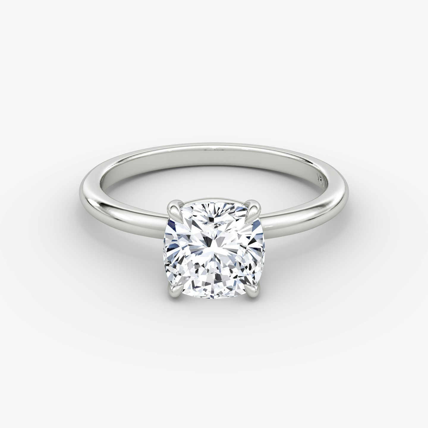 The Signature | cushion | platinum | bandAccent: plain | bandWidth: standard | hiddenHalo: no | diamondOrientation: horizontal | caratWeight: other