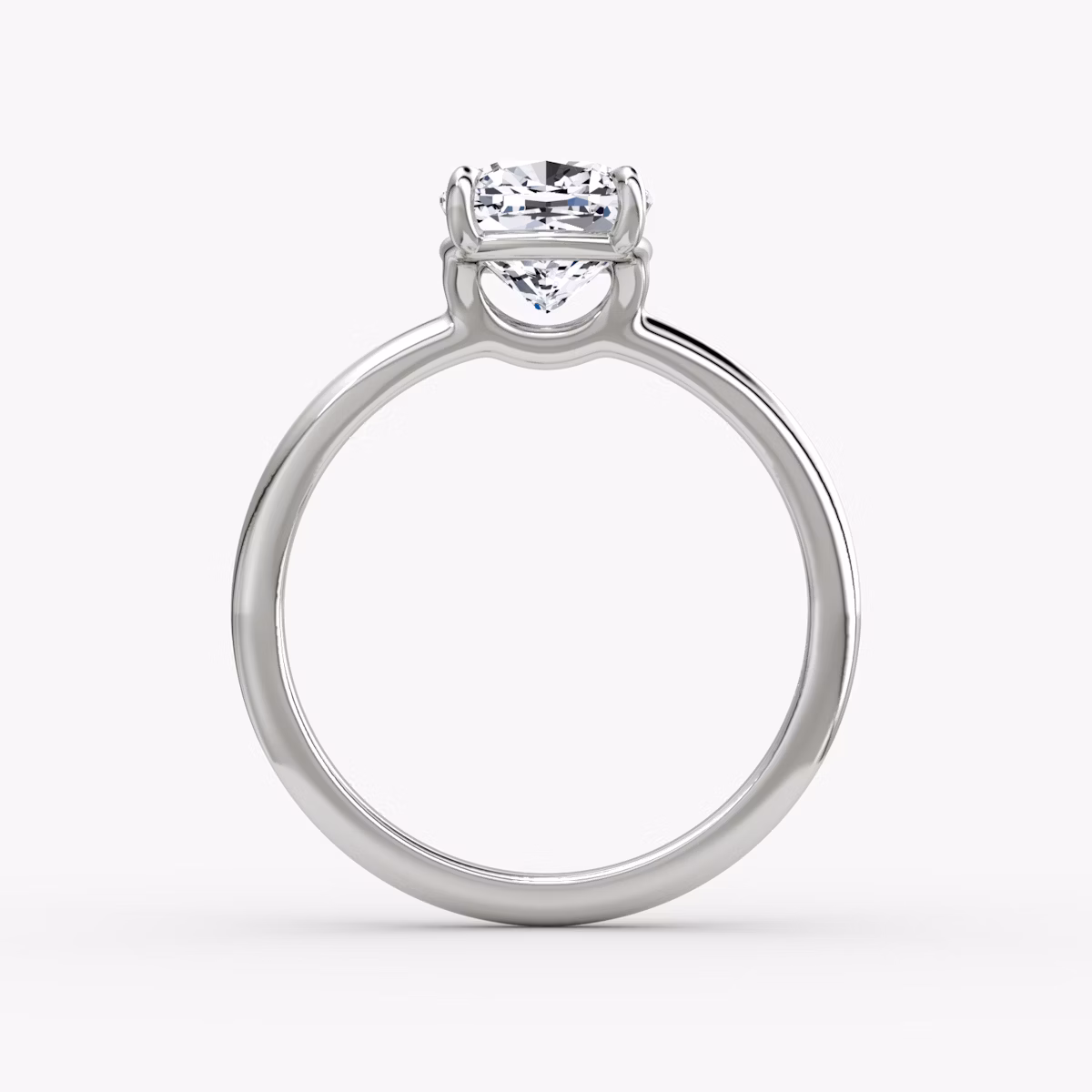 The Signature | Cushion | Platinum | bandAccent: Plain | bandWidth: standard | hiddenHalo: no | diamondOrientation: vertical | caratWeight: other