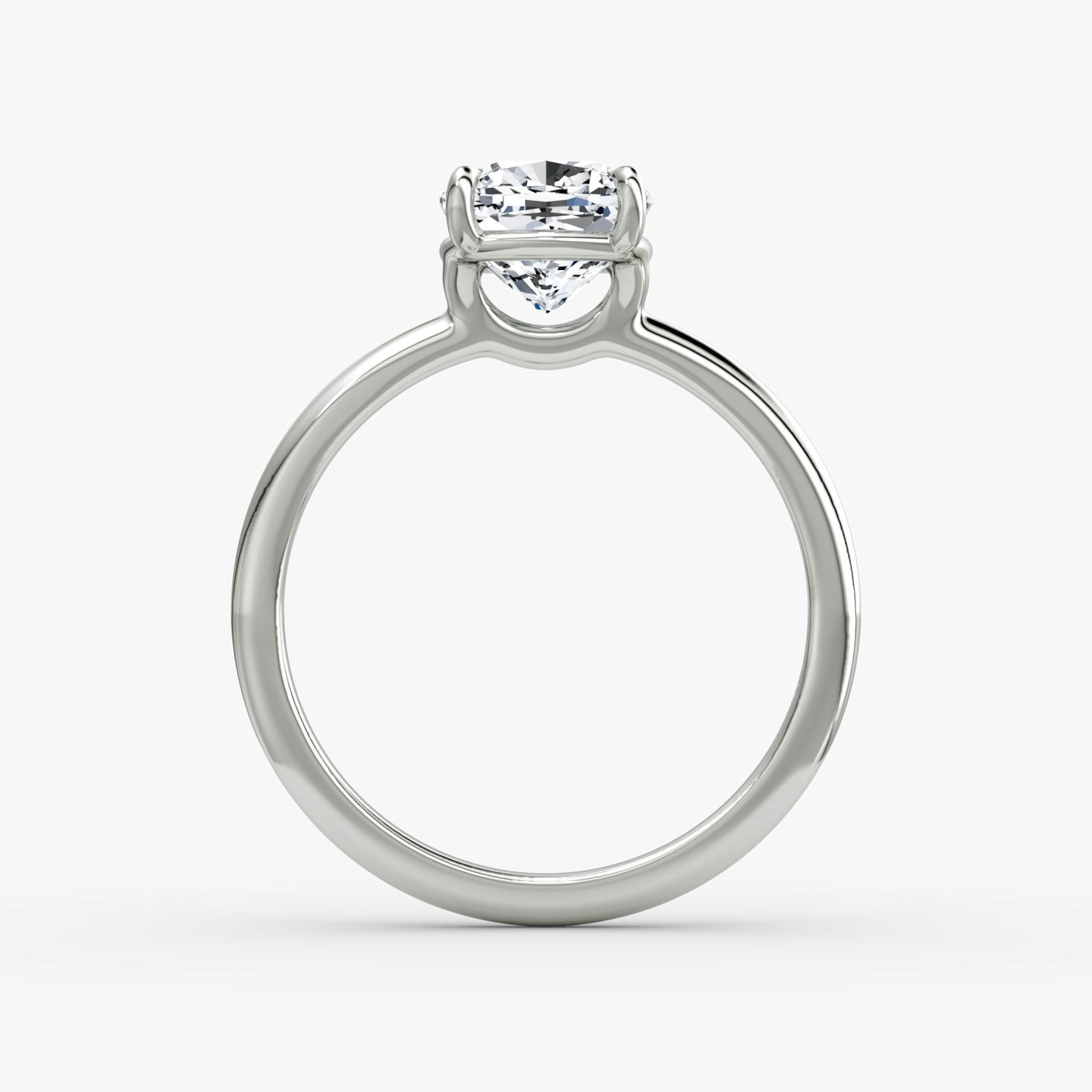 The Signature | cushion | platinum | bandAccent: plain | bandWidth: standard | hiddenHalo: no | diamondOrientation: horizontal | caratWeight: other