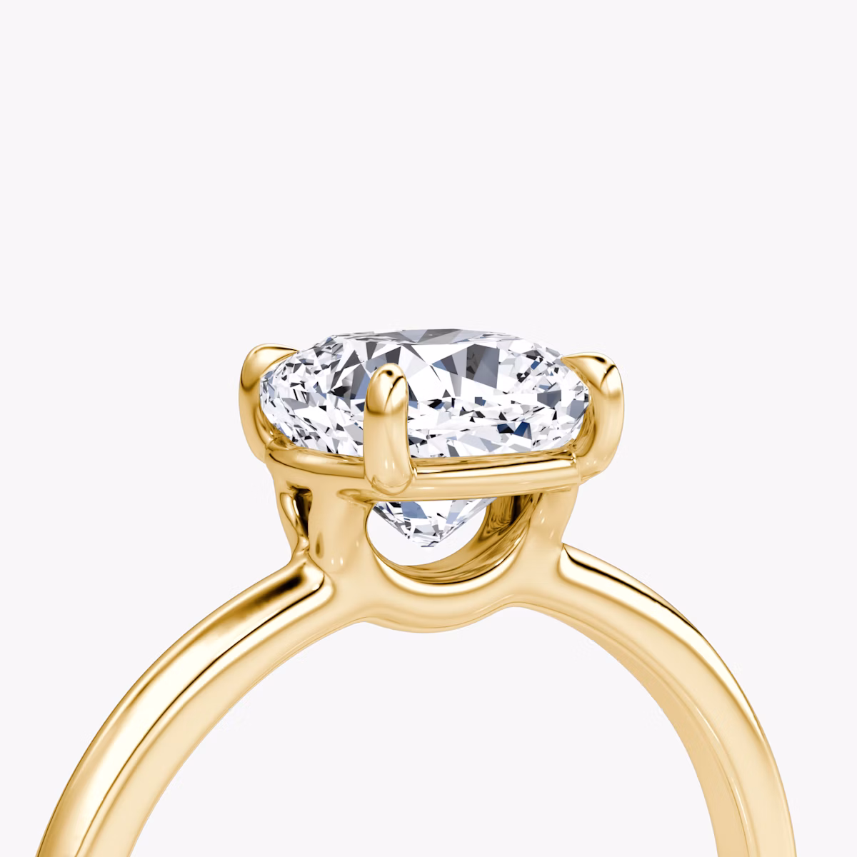 The Signature | Cushion | 18k | Yellow Gold | bandAccent: Plain | bandWidth: standard | hiddenHalo: no | diamondOrientation: vertical | caratWeight: other