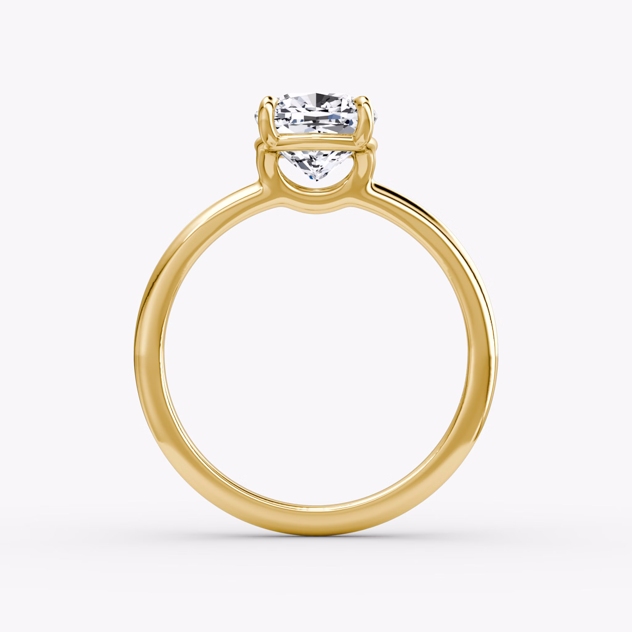 The Signature | Cushion | 18k | Yellow Gold | bandAccent: Plain | bandWidth: standard | hiddenHalo: no | diamondOrientation: vertical | caratWeight: other