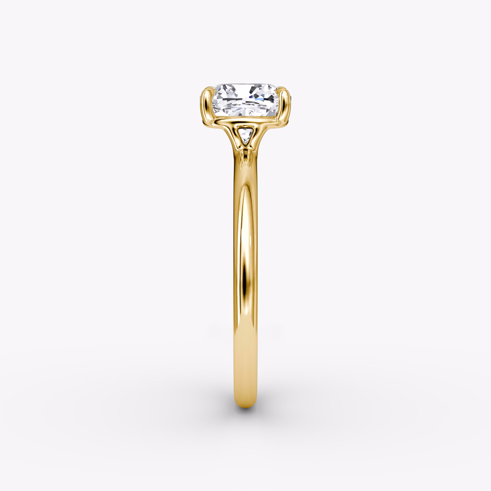 The Signature | Cushion | 18k | Yellow Gold | bandAccent: Plain | bandWidth: standard | hiddenHalo: no | diamondOrientation: vertical | caratWeight: other