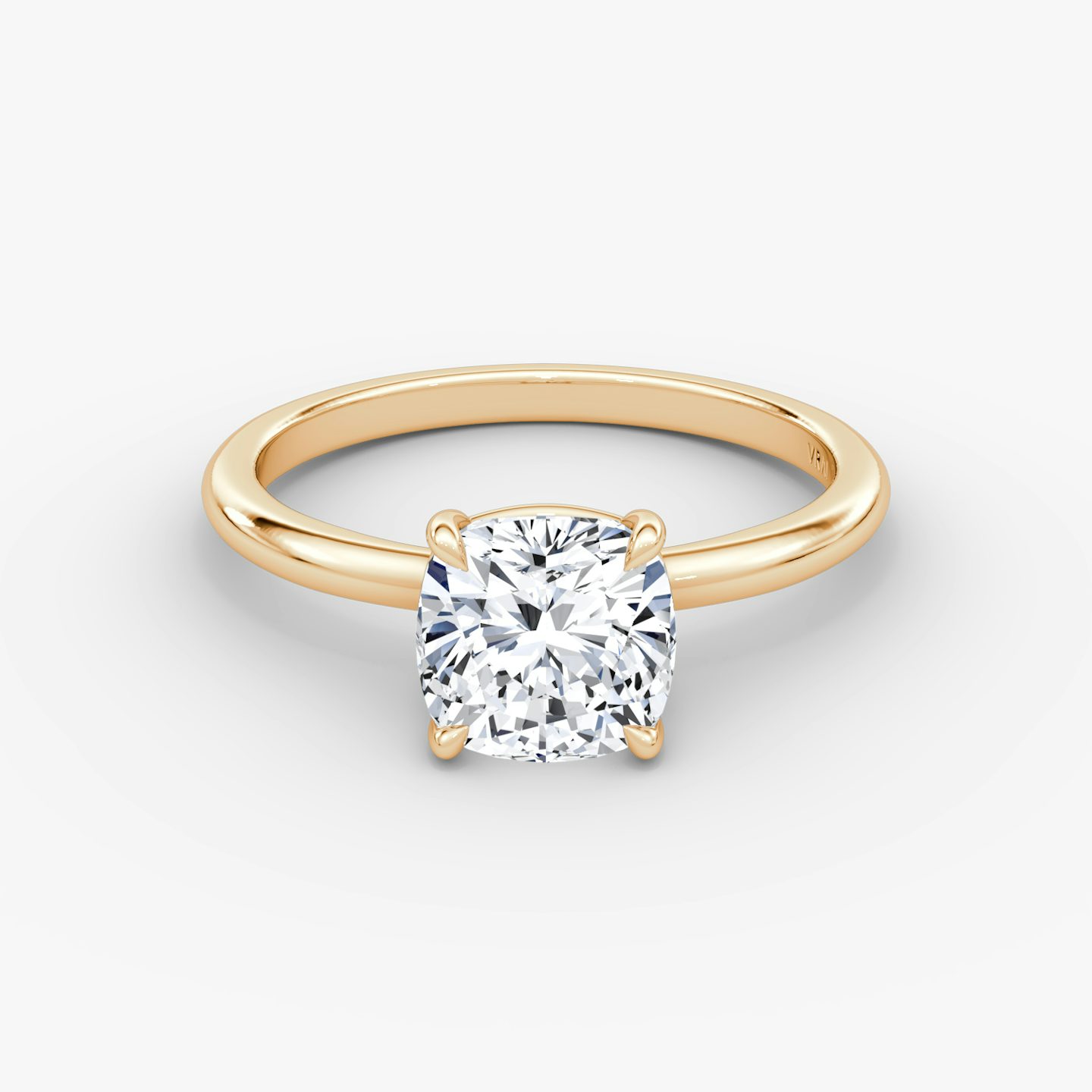 Bague de fiançailles Signature  | Coussin | 14k | Or rose | bandAccent: Simple | bandWidth: standard | hiddenHalo: no | diamondOrientation: vertical | caratWeight: other