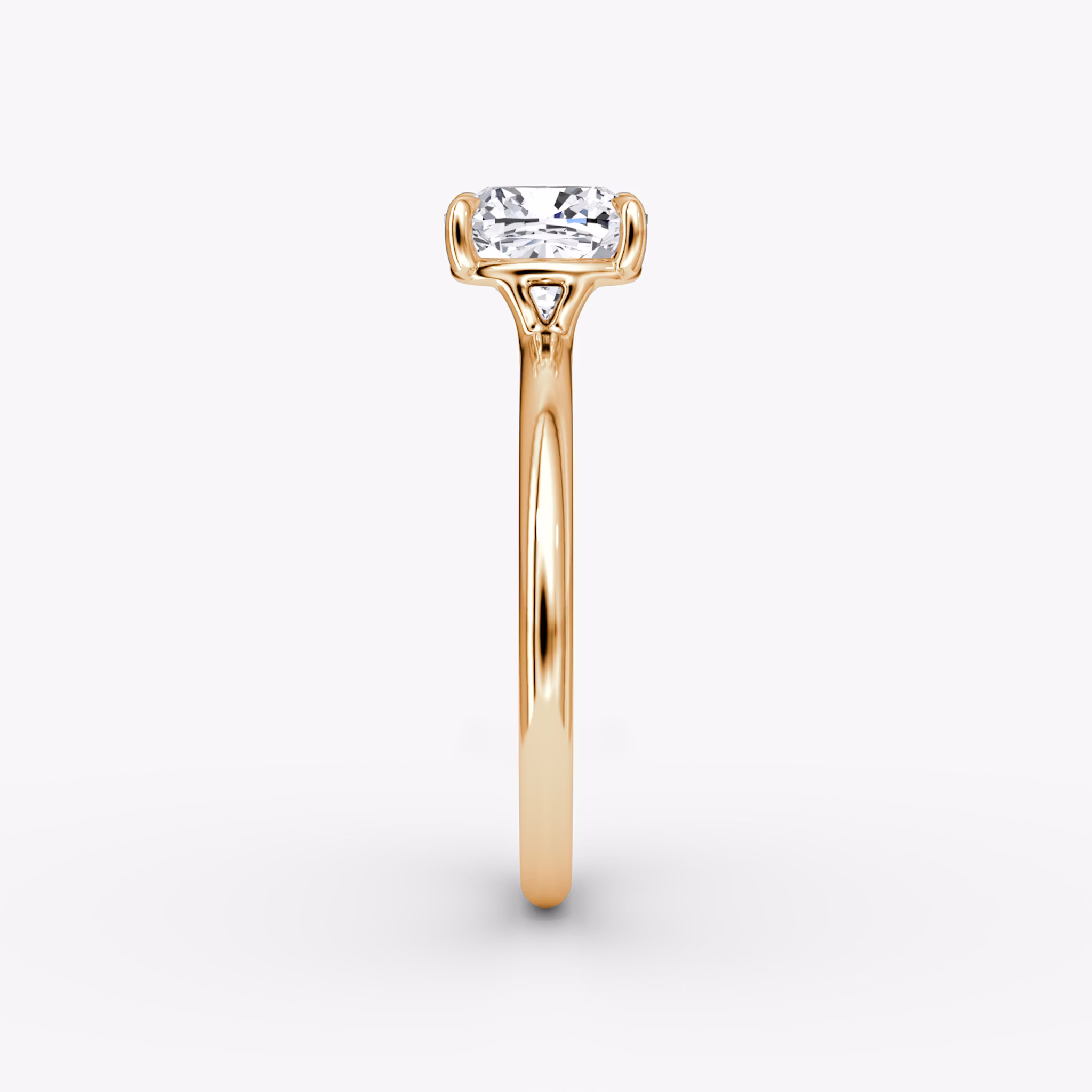 The Signature | Cushion | 14k | Rose Gold | bandAccent: Plain | bandWidth: standard | hiddenHalo: no | diamondOrientation: vertical | caratWeight: other