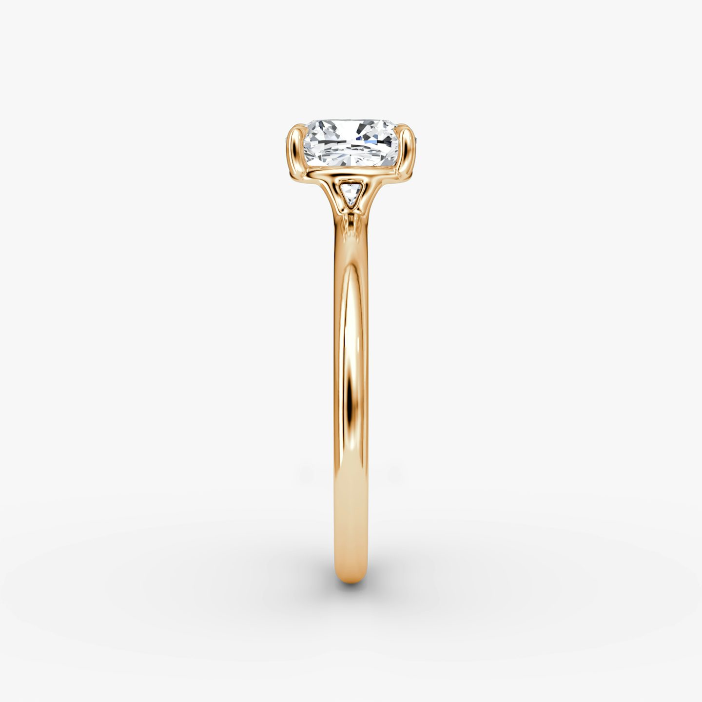 Bague de fiançailles Signature  | Coussin | 14k | Or rose | bandAccent: Simple | bandWidth: standard | hiddenHalo: no | diamondOrientation: vertical | caratWeight: other