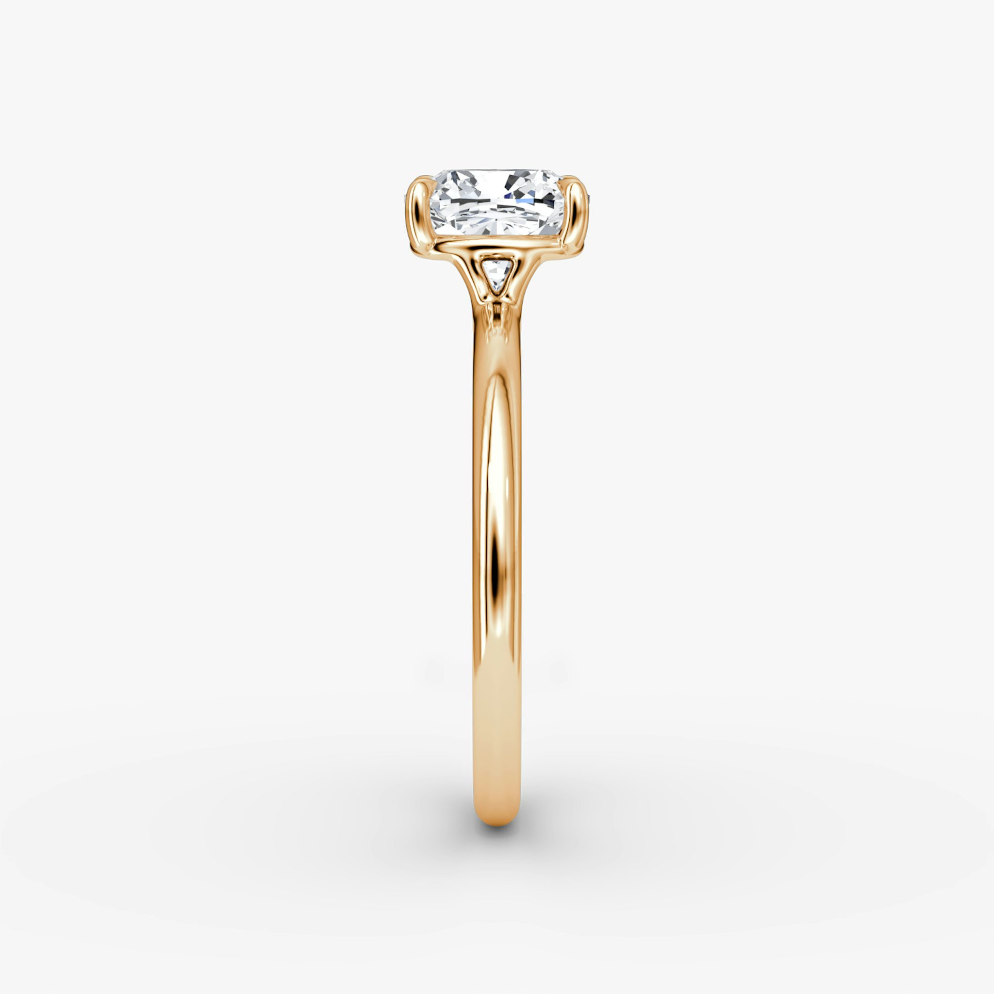 The Signature | Cushion | 14k | Rose Gold | bandAccent: Plain | bandWidth: standard | hiddenHalo: no | diamondOrientation: vertical | caratWeight: other