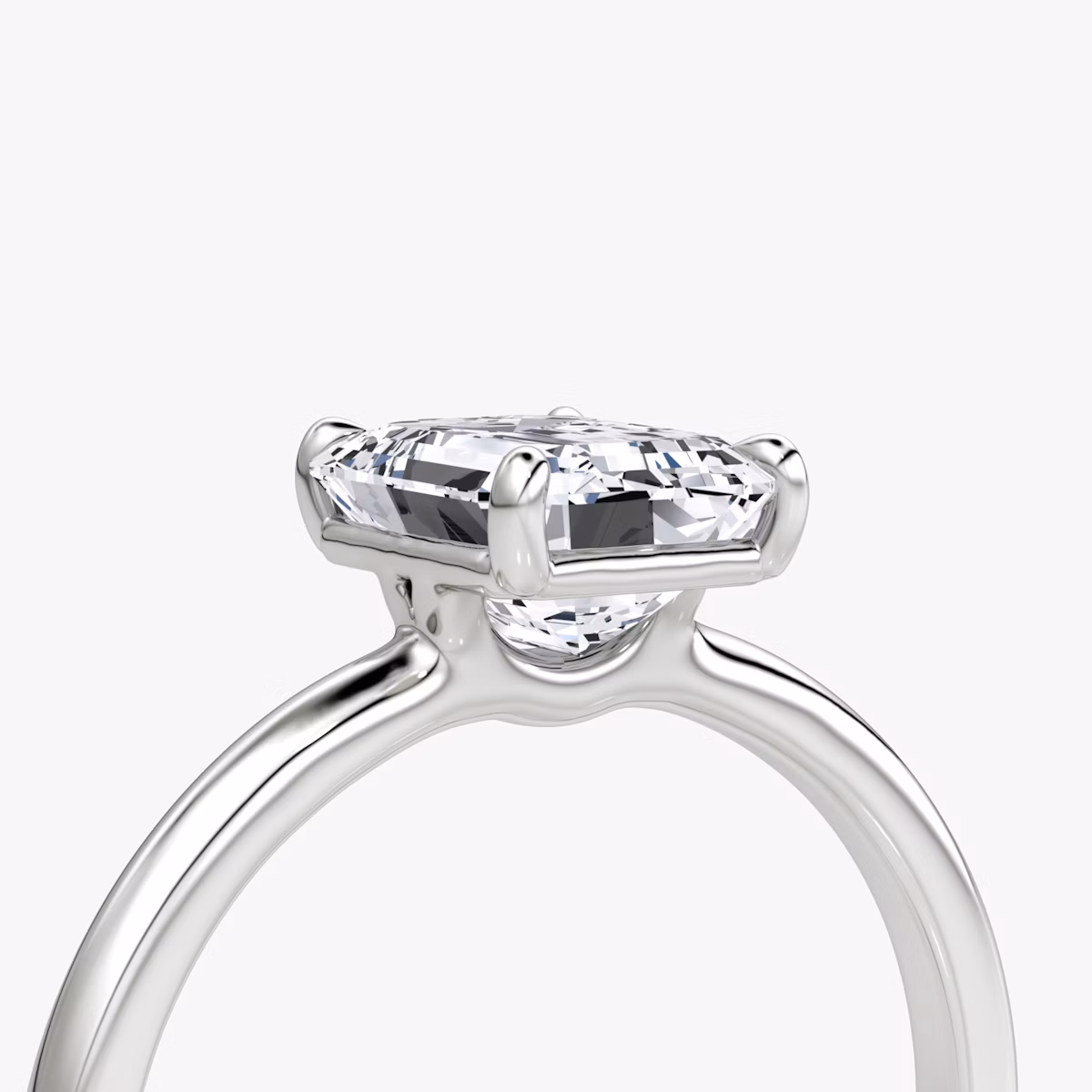 The Signature | Emerald | Platinum | bandAccent: Plain | bandWidth: standard | hiddenHalo: no | diamondOrientation: vertical | caratWeight: other