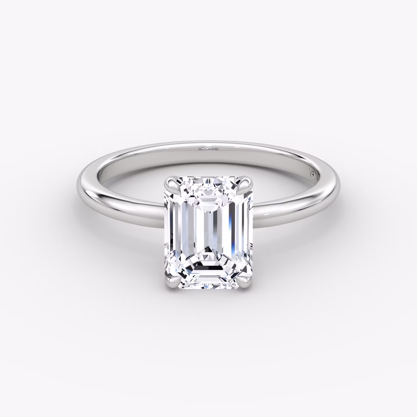 The Signature | Emerald | Platinum | bandAccent: Plain | bandWidth: standard | hiddenHalo: no | diamondOrientation: vertical | caratWeight: other