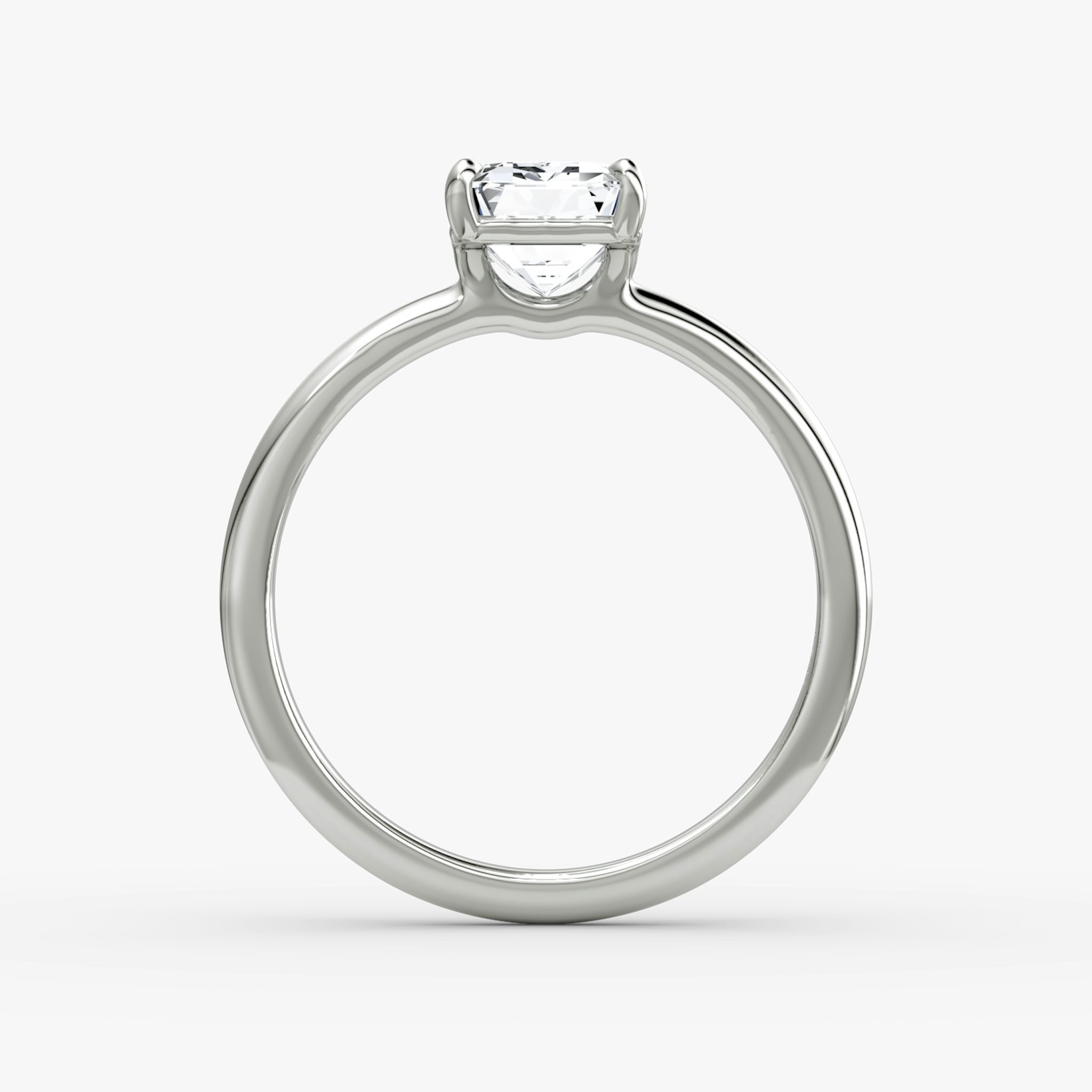 The Signature | Emerald | 18k | White Gold | bandAccent: Plain | bandWidth: standard | hiddenHalo: no | diamondOrientation: vertical | caratWeight: other