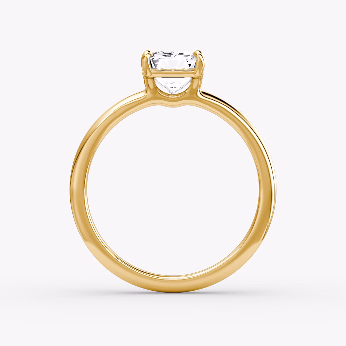 The Signature | Emerald | 18k | Yellow Gold | bandAccent: Plain | bandWidth: standard | hiddenHalo: no | diamondOrientation: vertical | caratWeight: other