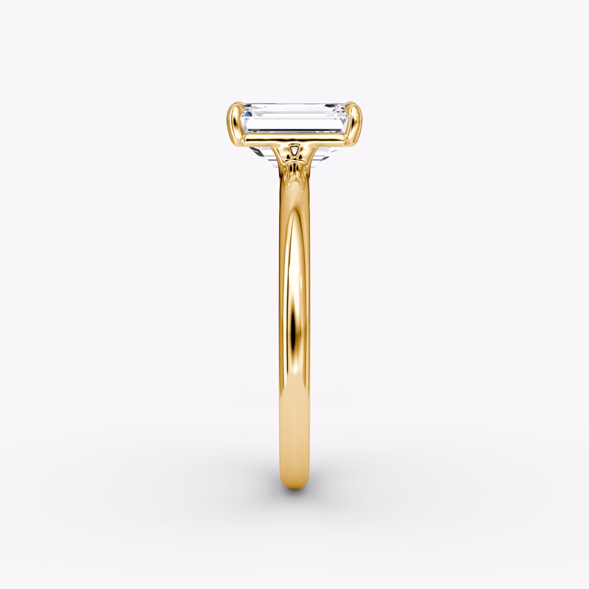 The Signature | Emerald | 18k | Yellow Gold | bandAccent: Plain | bandWidth: standard | hiddenHalo: no | diamondOrientation: vertical | caratWeight: other