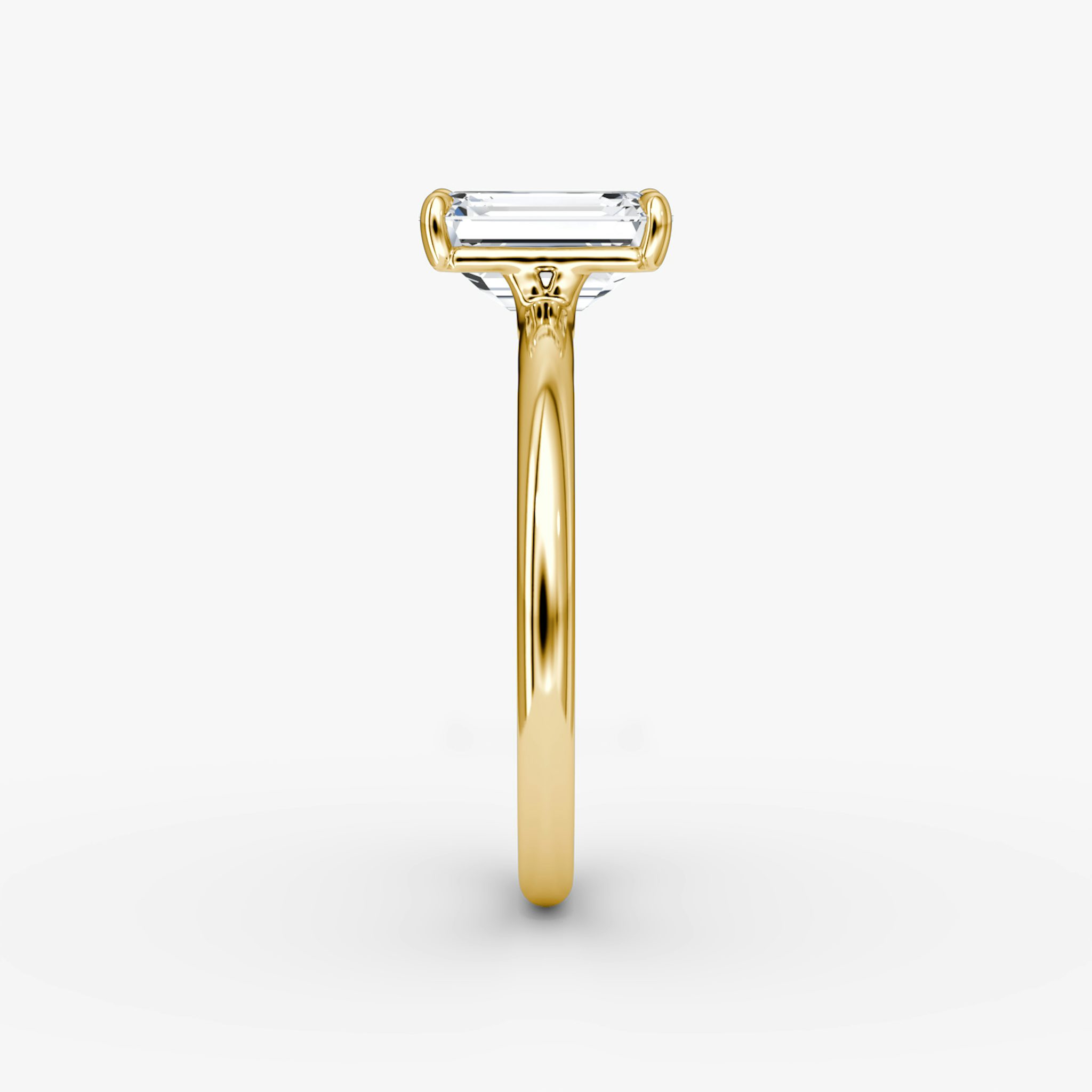 The Signature | Emerald | 18k | Yellow Gold | bandAccent: Plain | bandWidth: standard | hiddenHalo: no | diamondOrientation: vertical | caratWeight: other