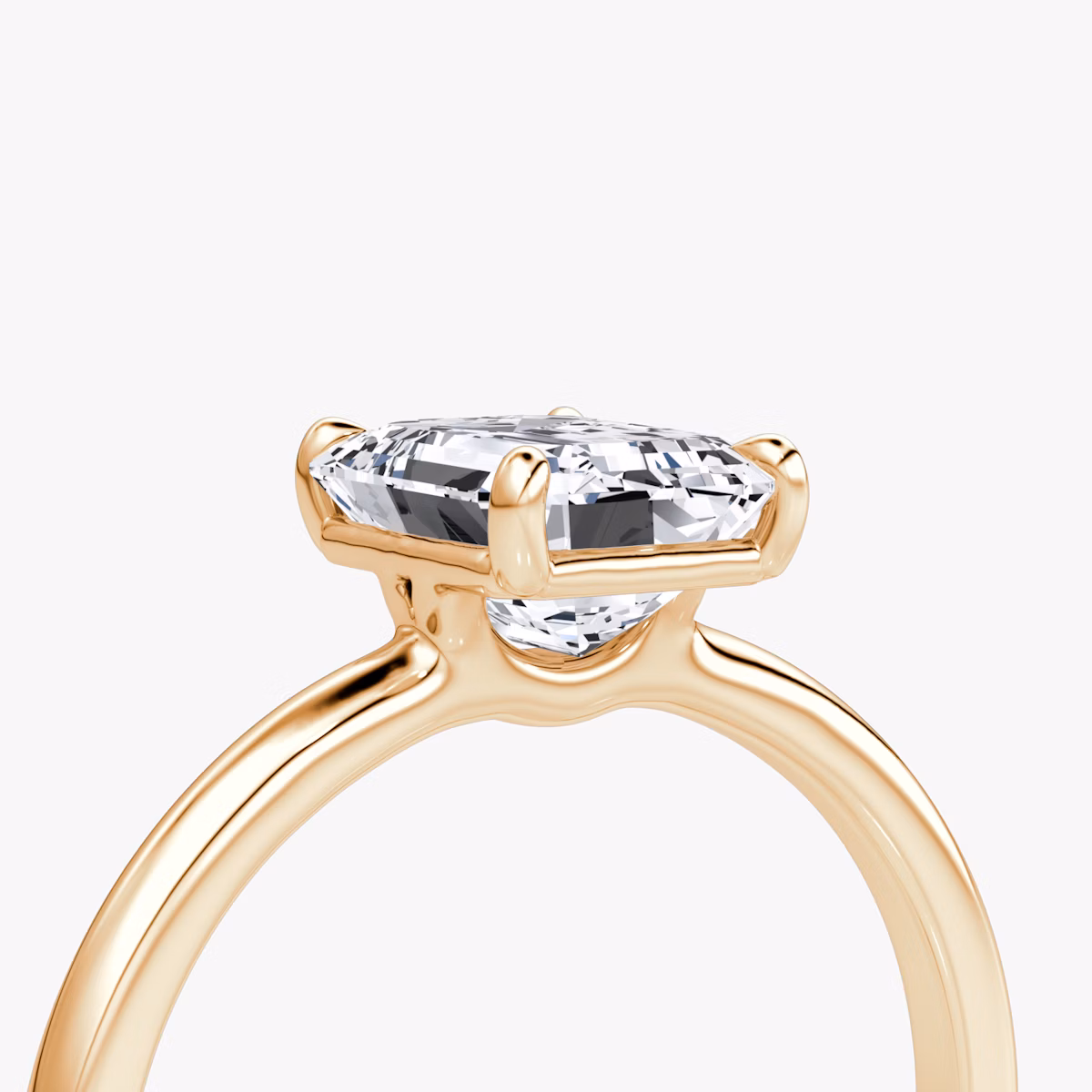 The Signature | Emerald | 14k | Rose Gold | bandAccent: Plain | bandWidth: standard | hiddenHalo: no | diamondOrientation: vertical | caratWeight: other