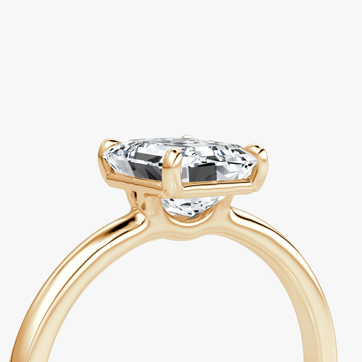 The Signature | Emerald | 14k | Rose Gold | bandAccent: Plain | bandWidth: standard | hiddenHalo: no | diamondOrientation: vertical | caratWeight: other