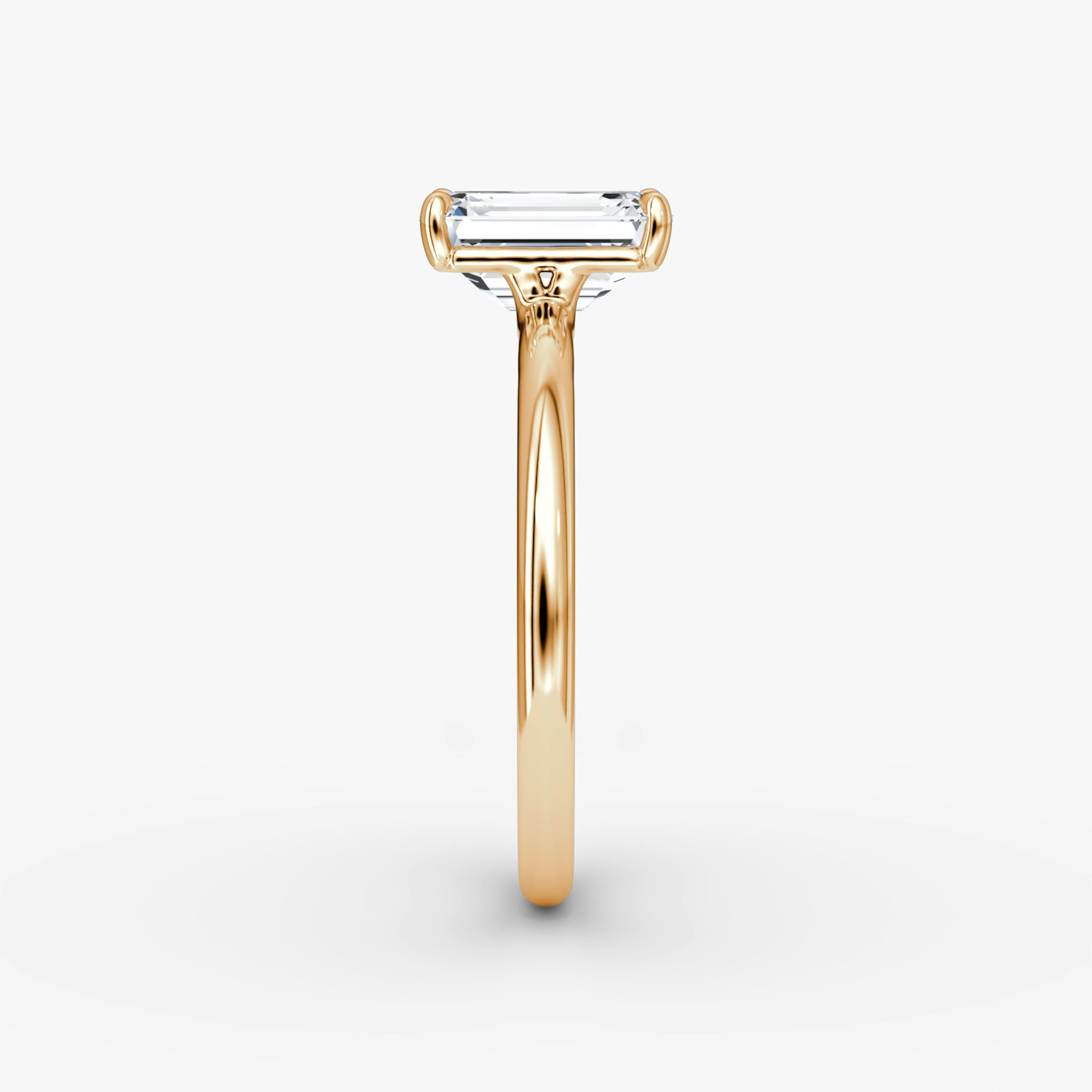 The Signature | Emerald | 14k | Rose Gold | bandAccent: Plain | bandWidth: standard | hiddenHalo: no | diamondOrientation: vertical | caratWeight: other