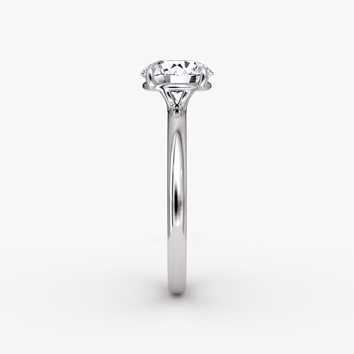 The Signature | Round Brilliant | Platinum | bandAccent: Plain | bandWidth: standard | caratWeight: 1.0ct | hiddenHalo: no | diamondOrientation: vertical