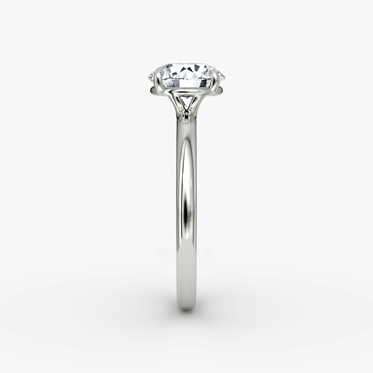 The Signature | Round Brilliant | Platinum | bandAccent: Plain | bandWidth: standard | caratWeight: 1.0ct | hiddenHalo: no | diamondOrientation: vertical