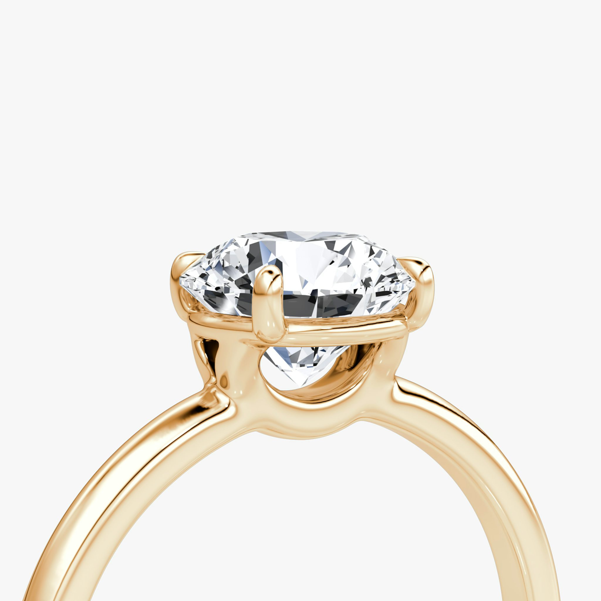 The Signature | Round Brilliant | 14k | Rose Gold | bandAccent: Plain | bandWidth: standard | caratWeight: 1.0ct | hiddenHalo: no | diamondOrientation: vertical