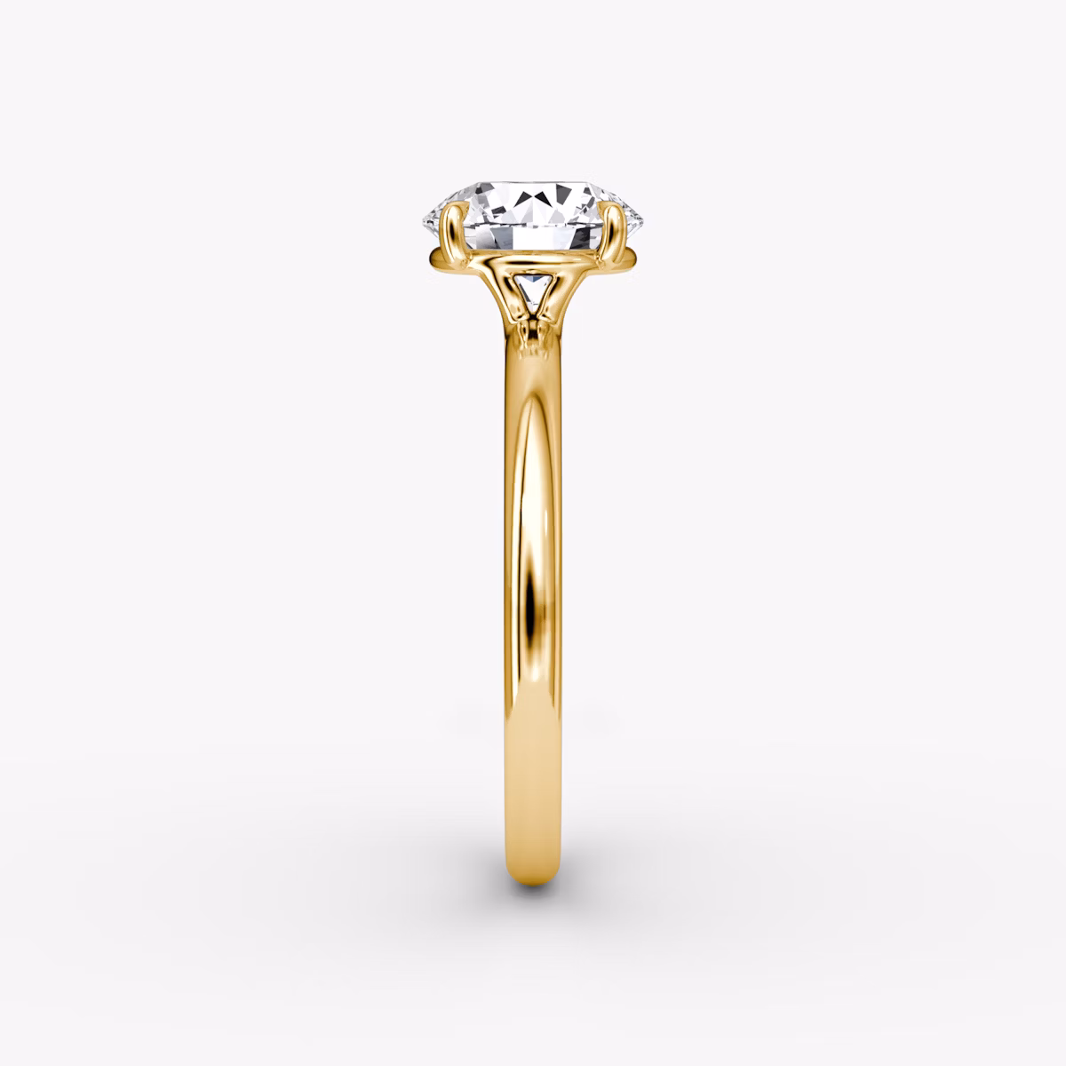 The Signature | Round Brilliant | 18k | Yellow Gold | bandAccent: Plain | bandWidth: standard | caratWeight: 2.0ct | hiddenHalo: no | diamondOrientation: vertical