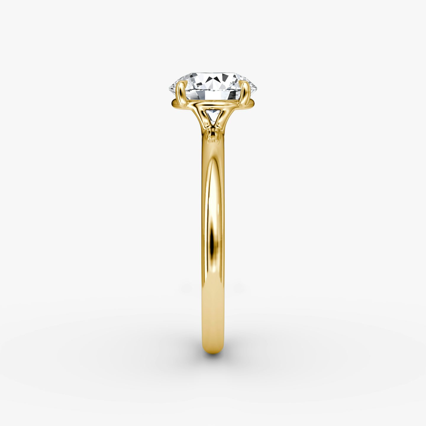The Signature | Round Brilliant | 18k | Yellow Gold | bandAccent: Plain | bandWidth: standard | caratWeight: 1.0ct | hiddenHalo: no | diamondOrientation: vertical
