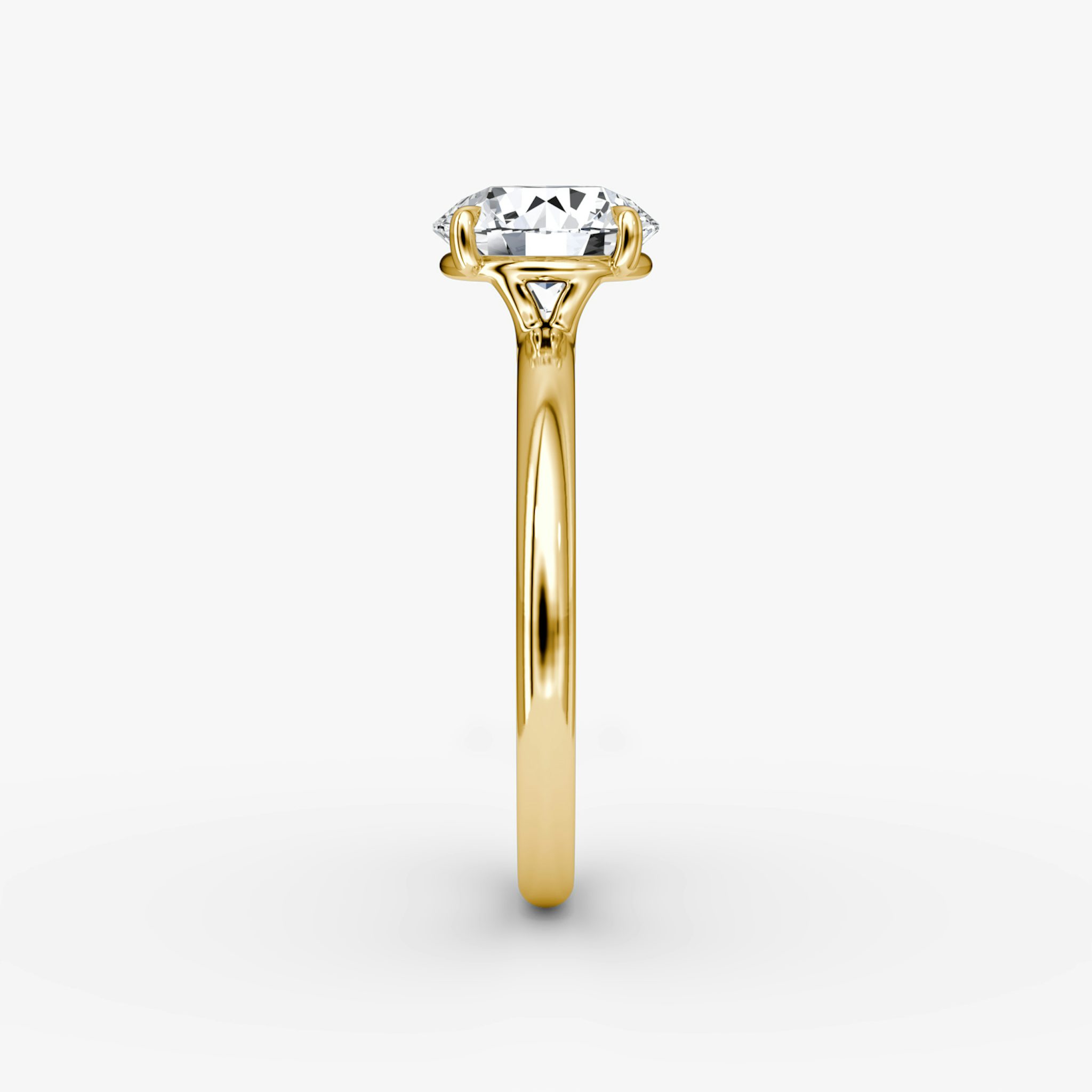 The Signature | Round Brilliant | 18k | Yellow Gold | bandAccent: Plain | bandWidth: standard | caratWeight: 1.0ct | hiddenHalo: no | diamondOrientation: horizontal