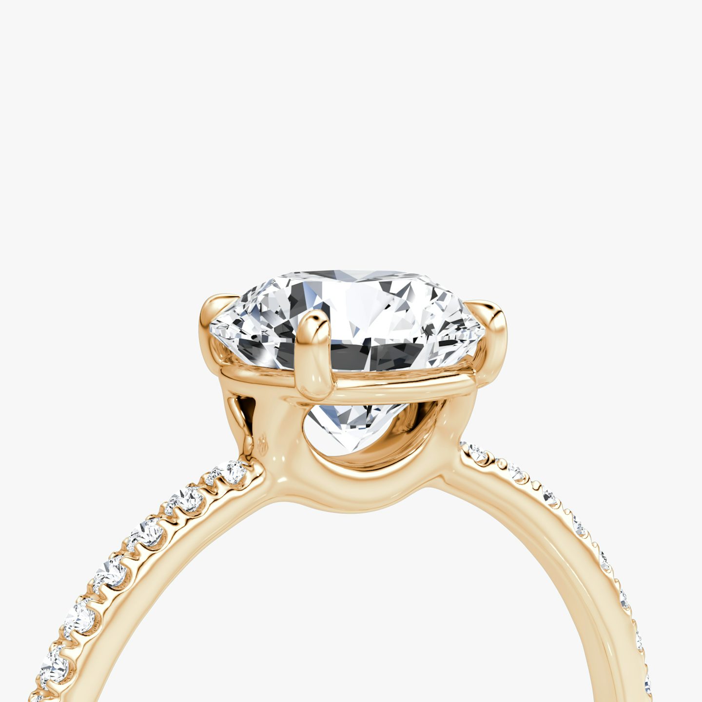 The Signature | Round Brilliant | 14k | Rose Gold | bandAccent: Pavé | bandWidth: standard | caratWeight: 2.0ct | hiddenHalo: no | diamondOrientation: vertical
