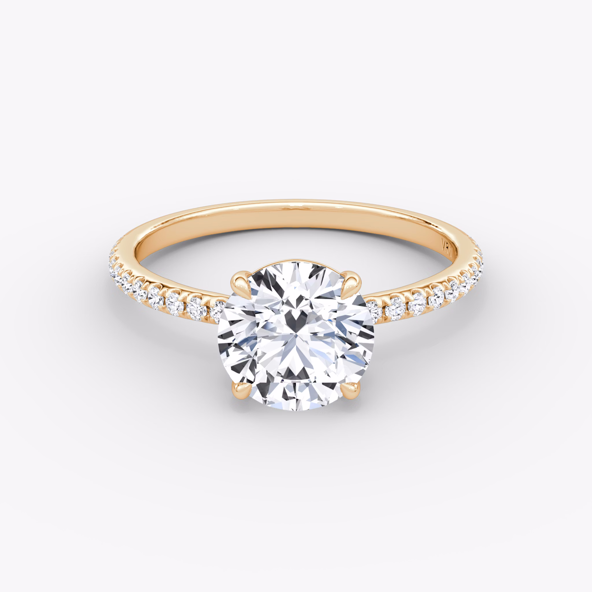 Signature | Rund | 14k | Roségold | bandAccent: Mit Pavé-Besatz | bandWidth: standard | caratWeight: other | hiddenHalo: no | diamondOrientation: vertical