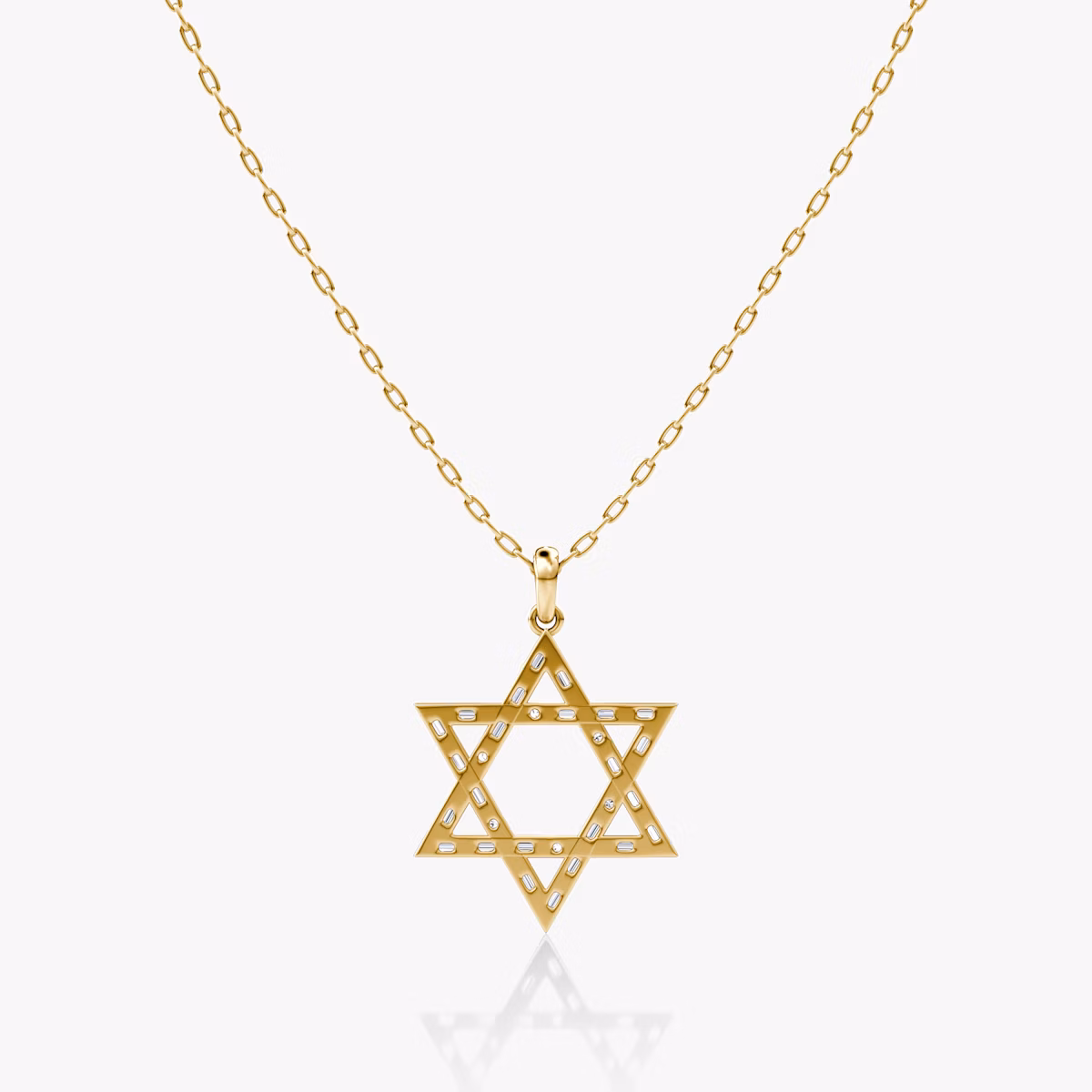 Collier Pavé Star | Baguette | 14k | Or jaune | chainLength: 20-22