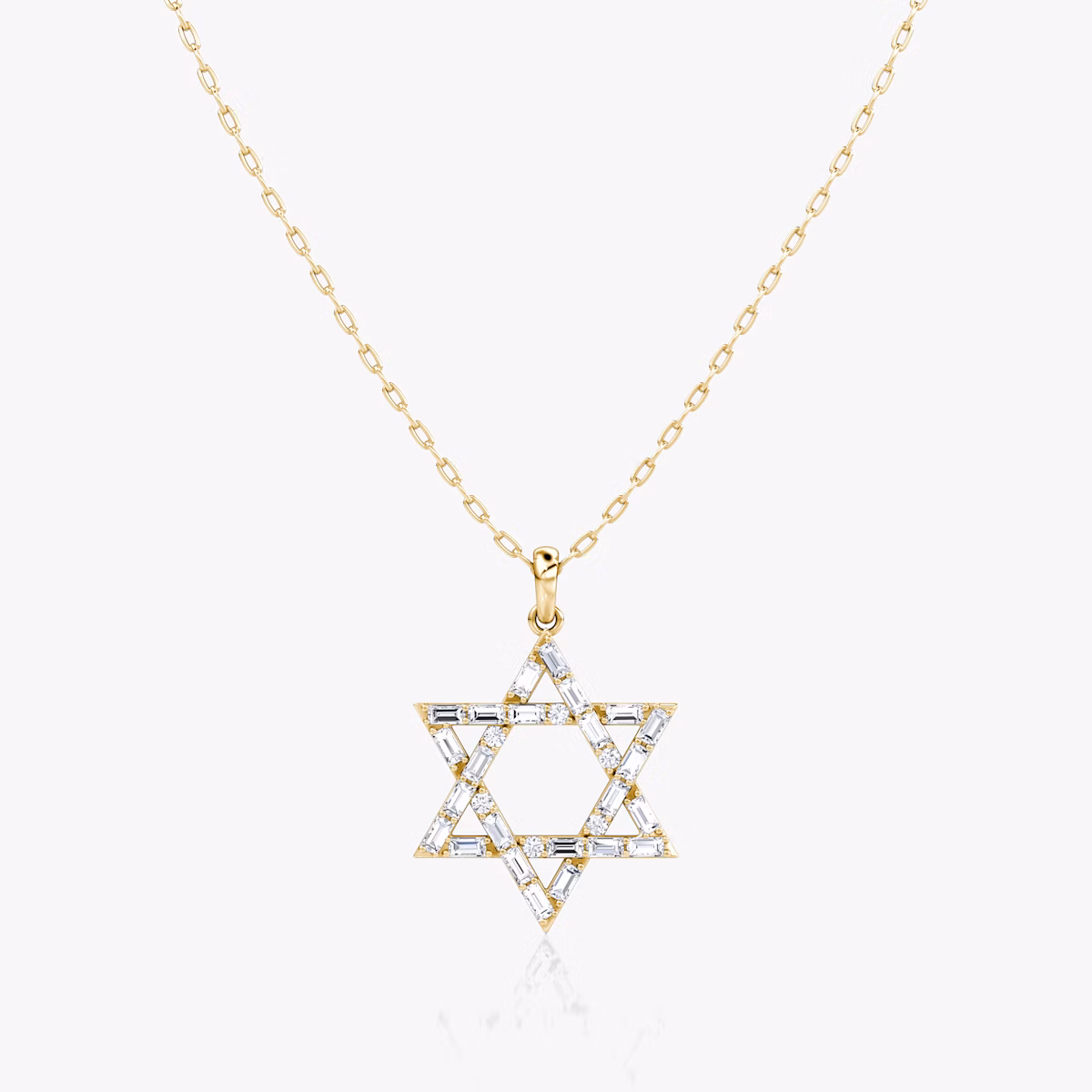 Collier Pavé Star | Baguette | 14k | Or jaune | chainLength: 20-22