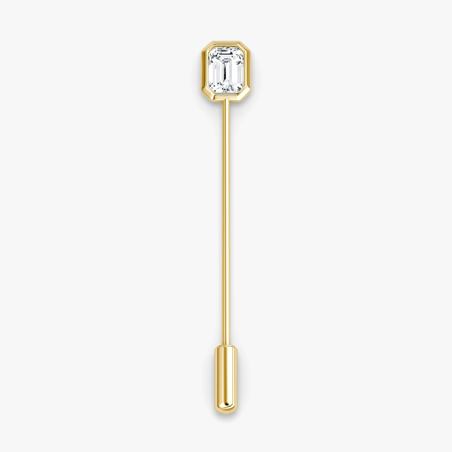 Bezel Lapel Pin | Emerald | 14k | Yellow Gold