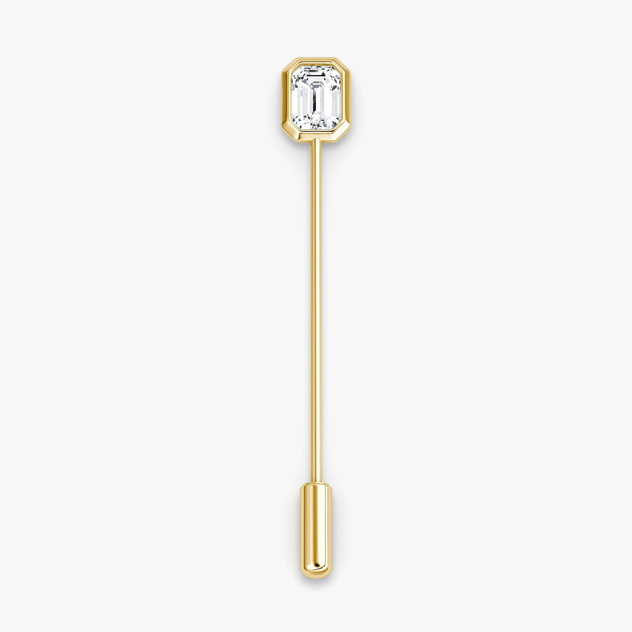 Bezel Lapel Pin | Emerald | 14k | Yellow Gold