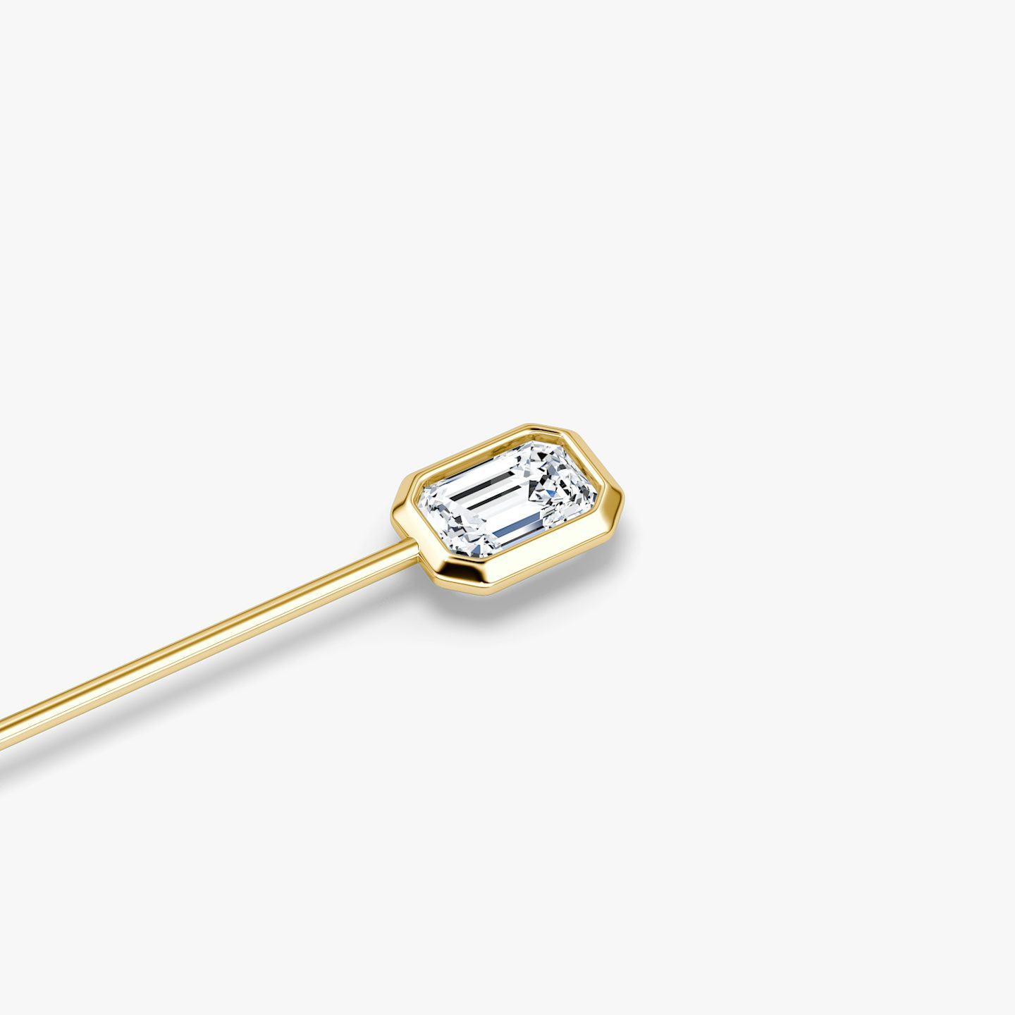 Bezel Lapel Pin | Emerald | 14k | Yellow Gold