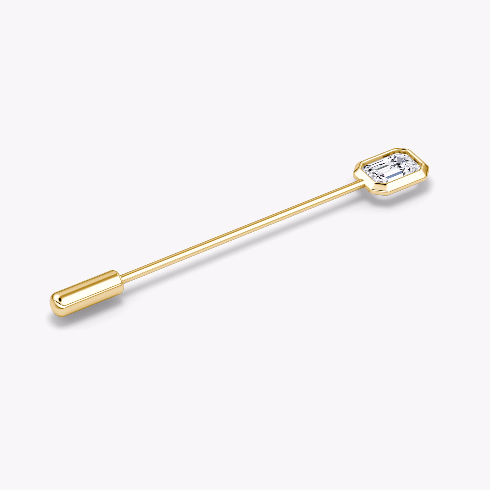 Bezel Lapel Pin | Emerald | 14k | Yellow Gold