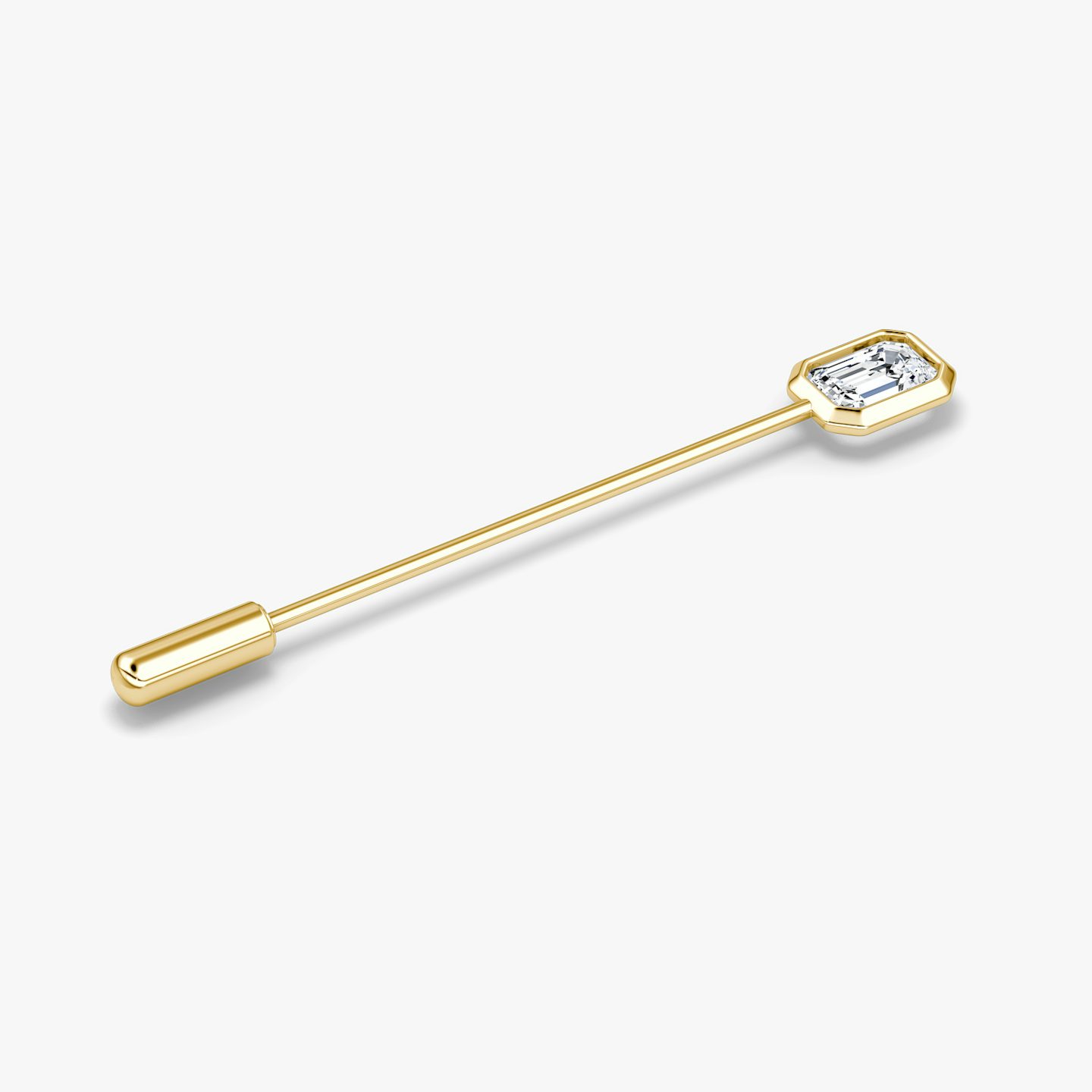 Bezel Lapel Pin | Emerald | 14k | Yellow Gold