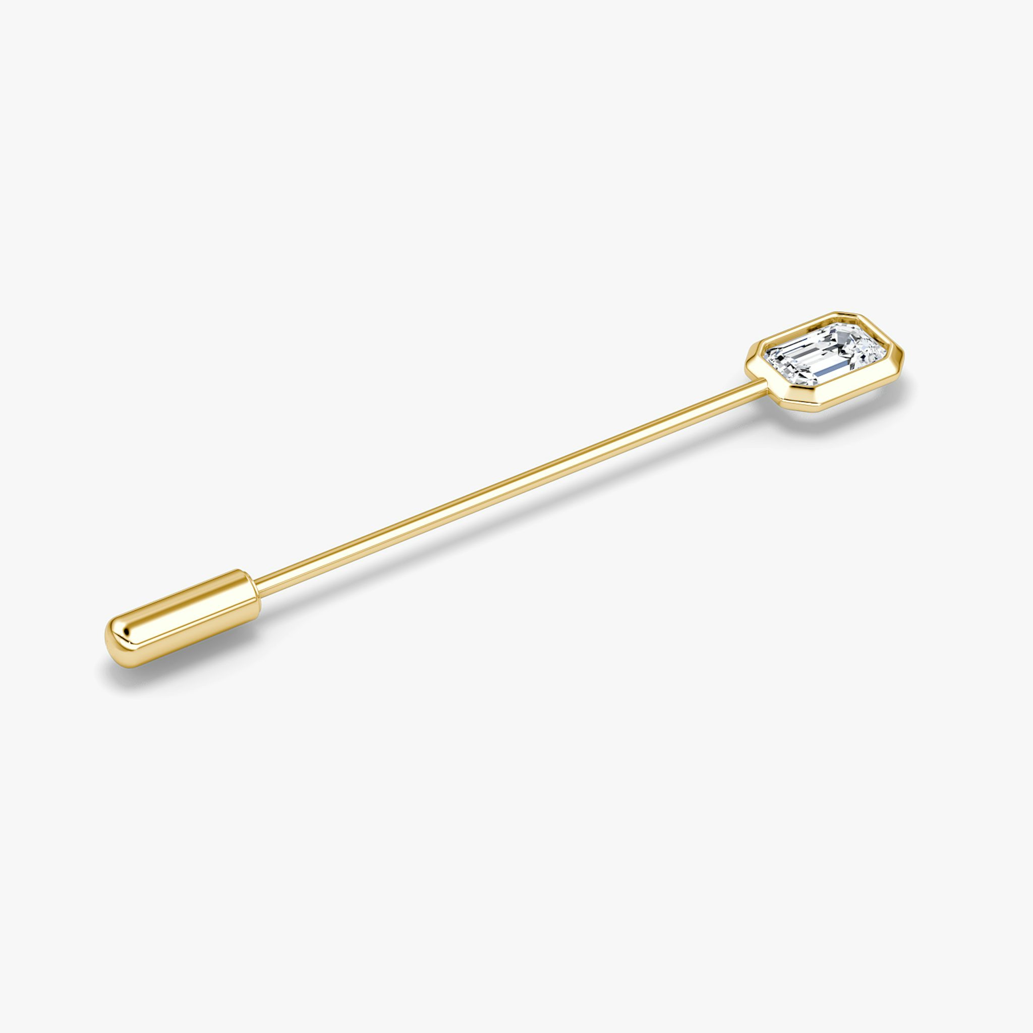 Bezel Lapel Pin | Emerald | 14k | Yellow Gold