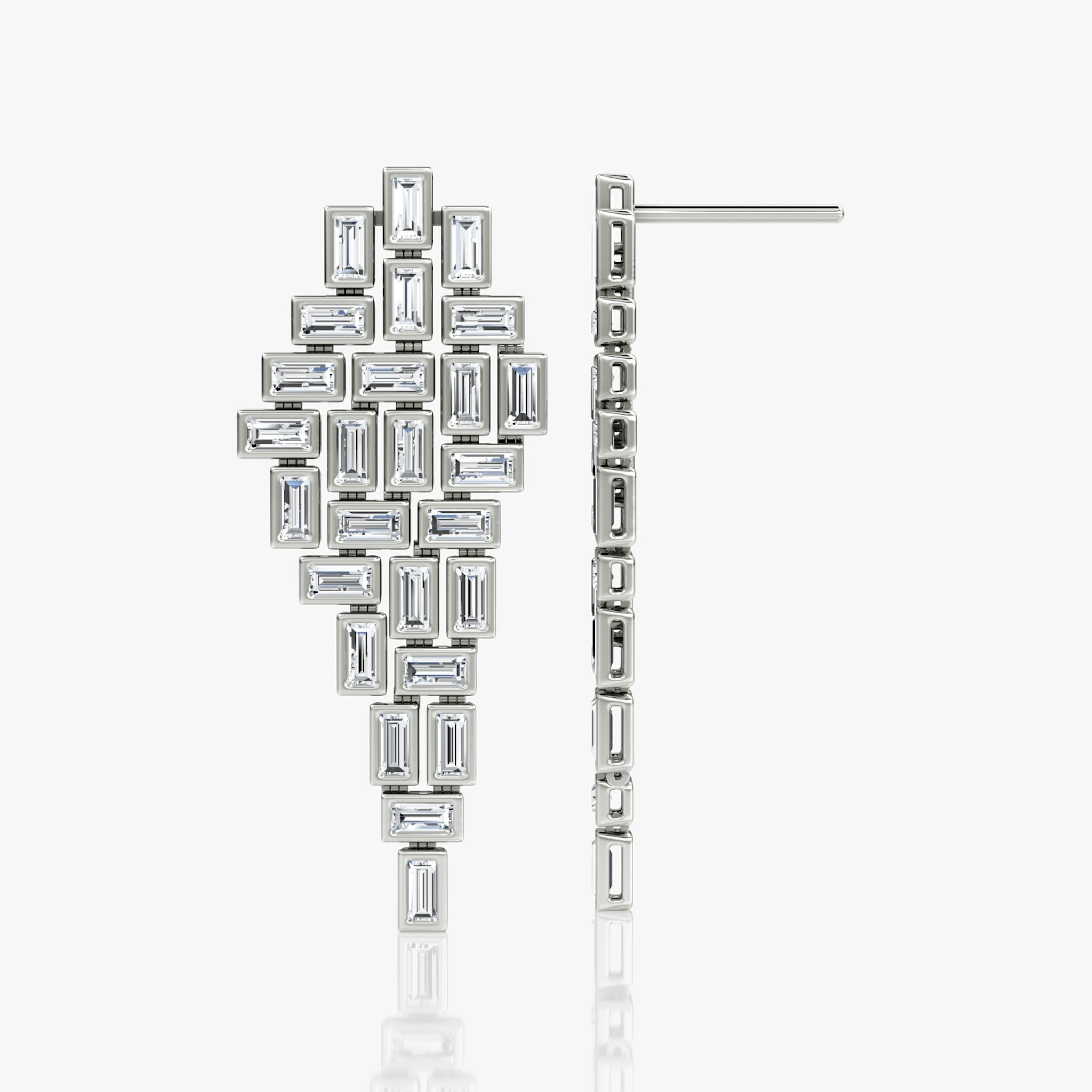 Baguette Cascade Earrings | Baguette | 14k | White Gold