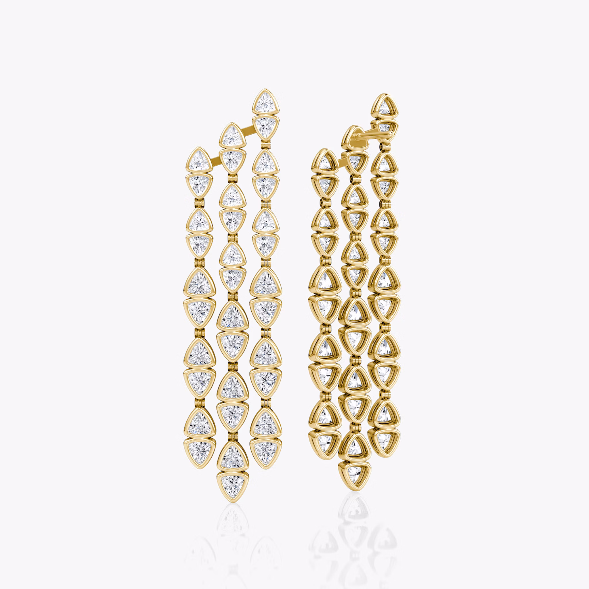 Trillion Cascade Earrings | Trillion | 14k | Yellow Gold